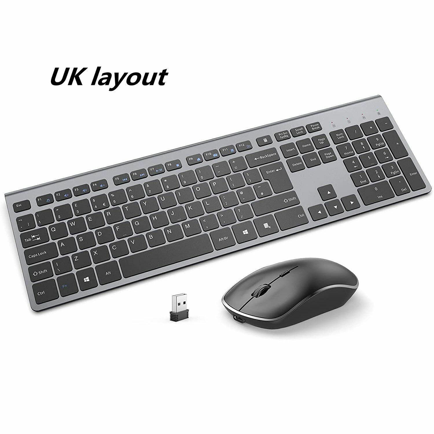 Wireless Keyboard And Mouse Combination 2.4 Gigahertz Rechargeable Battery Set