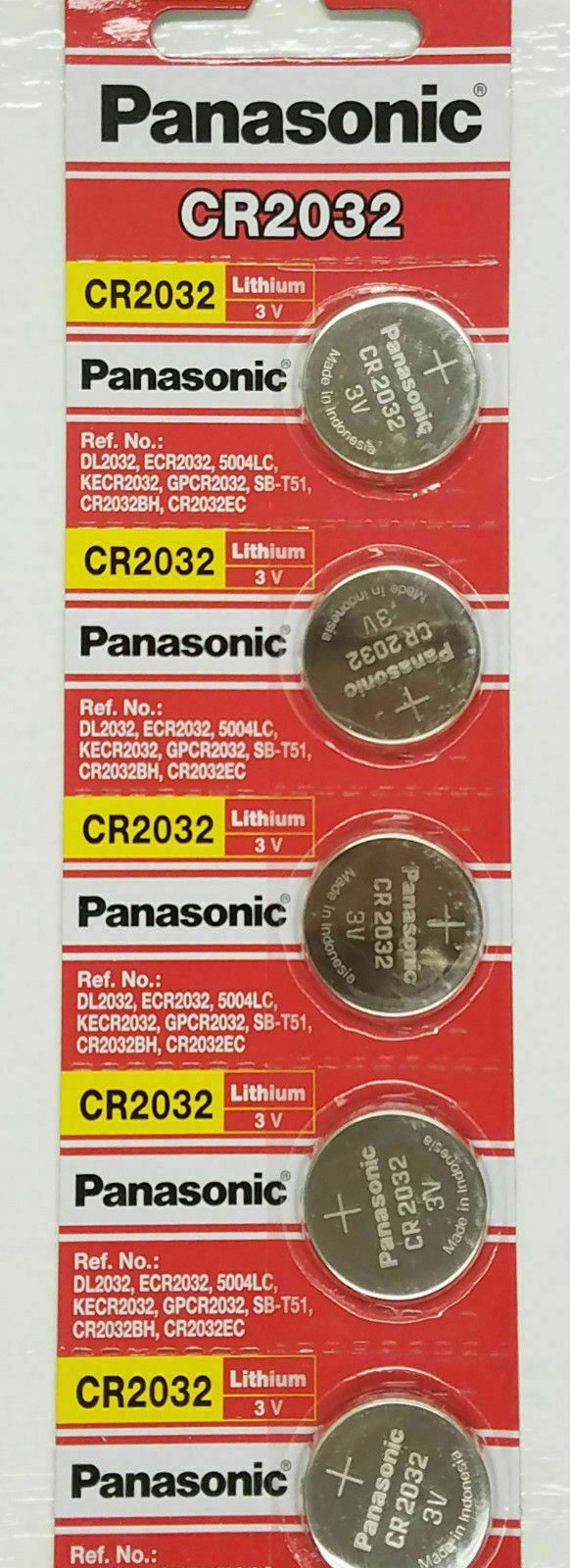 5 x SUPER FRESH Panasonic ECR2032 CR2032 Lithium Battery 3V Coin Cell Exp. 2030