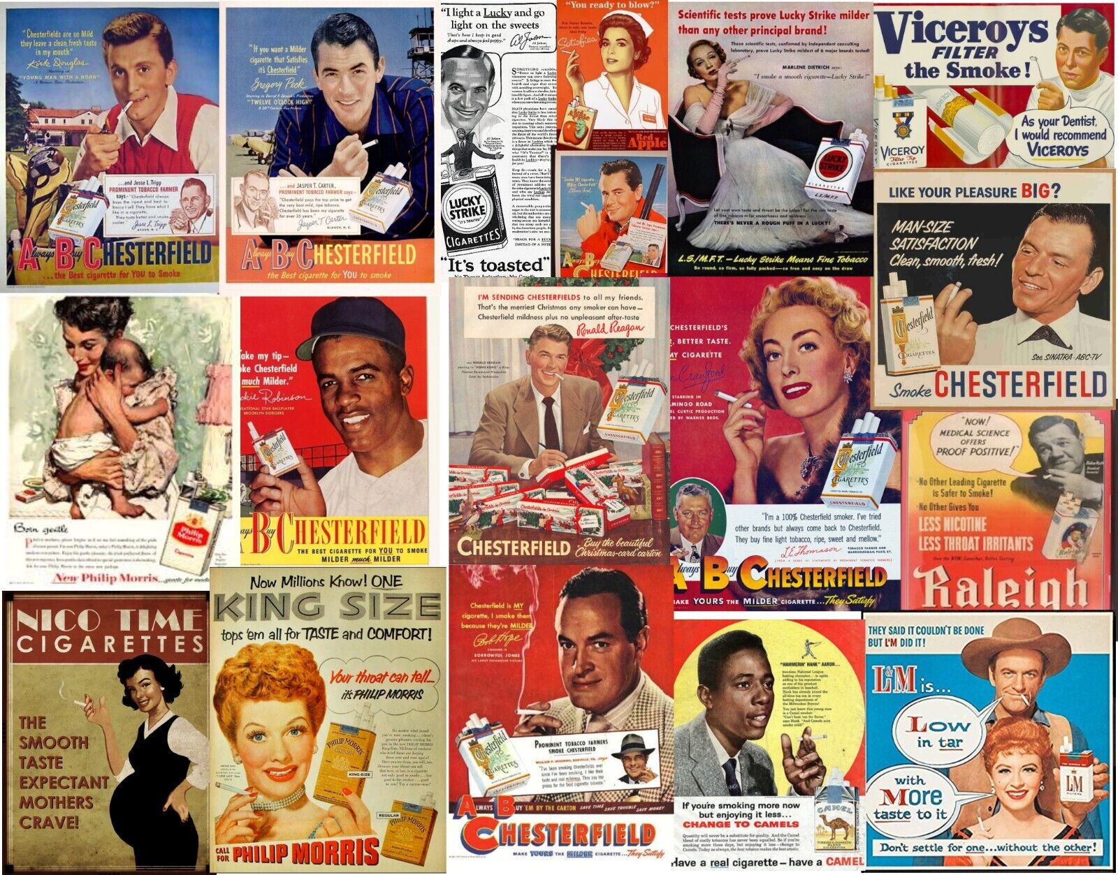 Vintage Celebrity Cigarettte Advertising Mouse Pads Stunning Photos & art