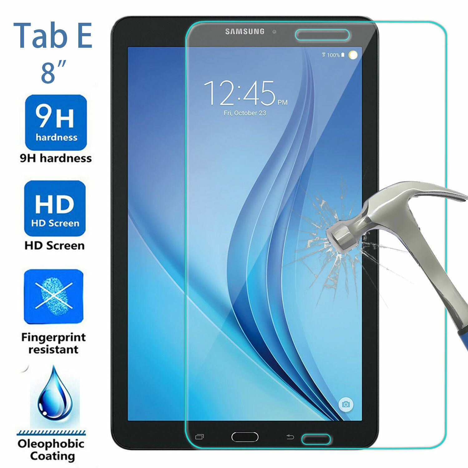 (2 Packs) Premium Tempered Glass Screen Protector For Samsung Galaxy Tab Tablet