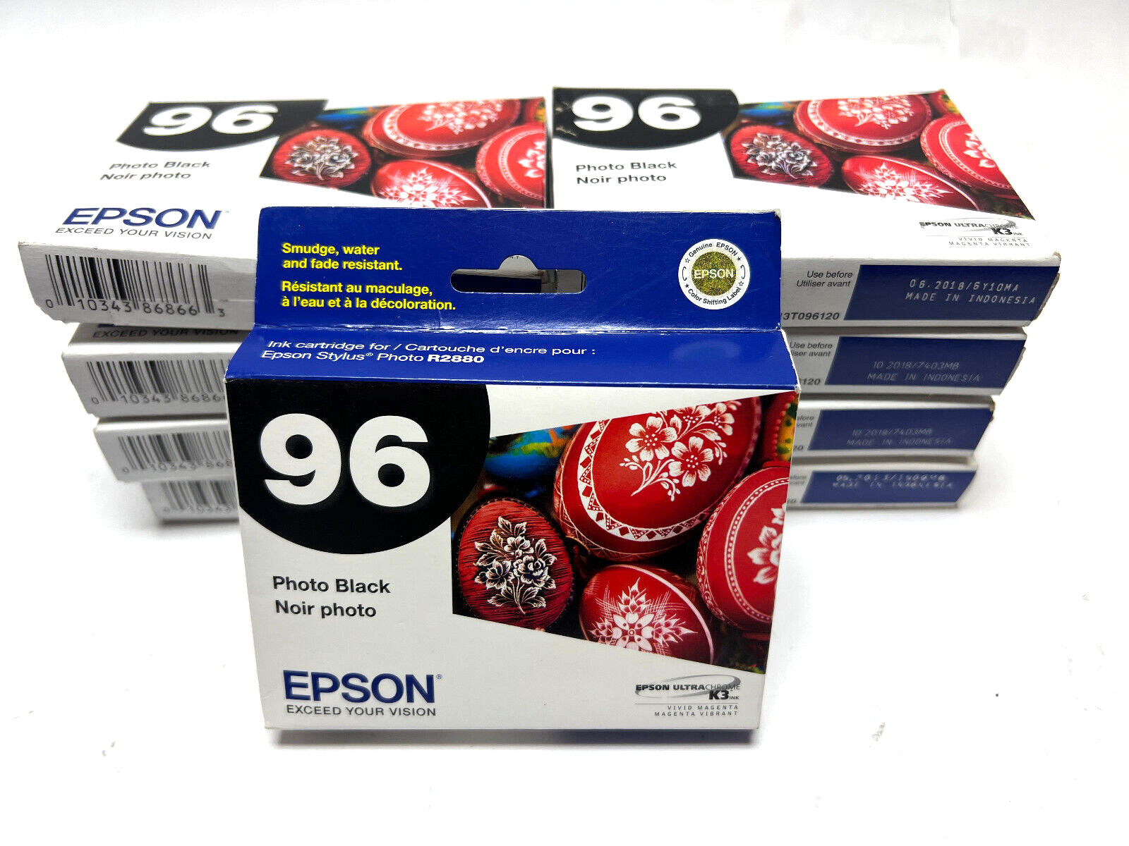 Lot of 9x Epson 96 (T096120) Black Ink Cartridge (2018 & 2013 Dates)