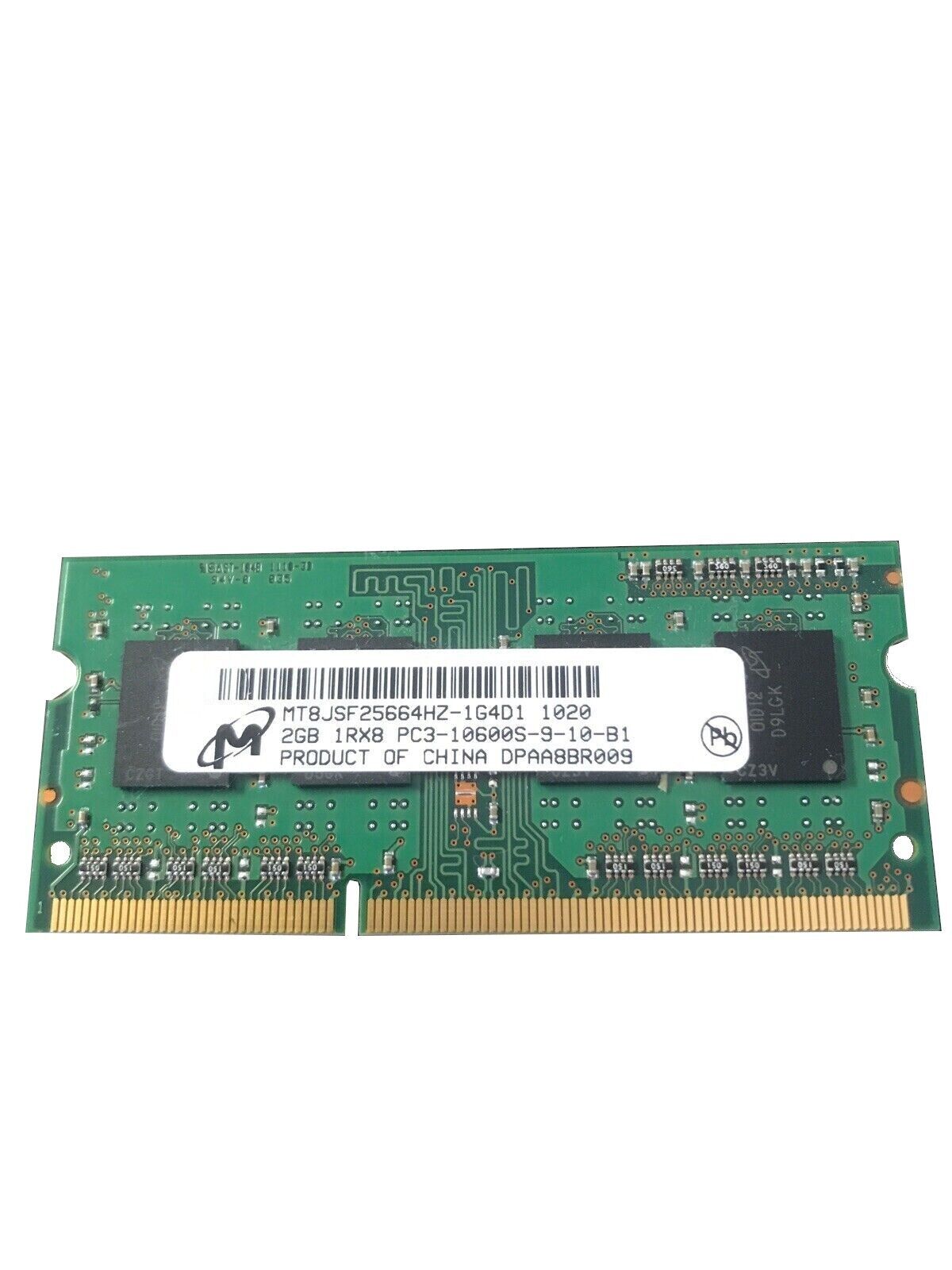 Micron 2GB DDR3 SODIMM Laptop 1Rx8 PC3-10600S Memory RAM - MTBJSF25664HZ-1G4D1