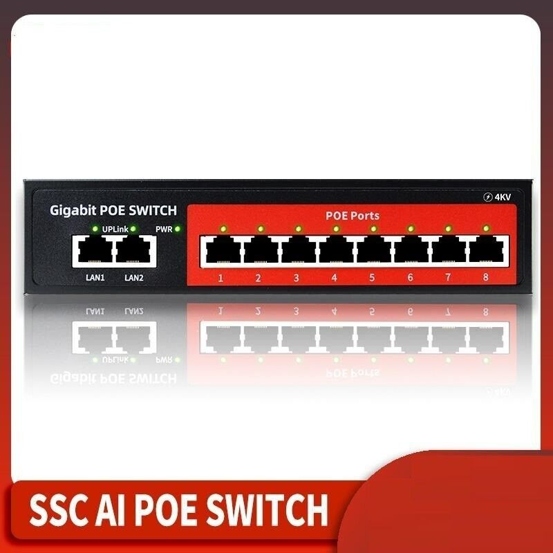Full Gigabit 8 Port Poe Switch 48V 120W Ethernet Switch Network For IP Camera
