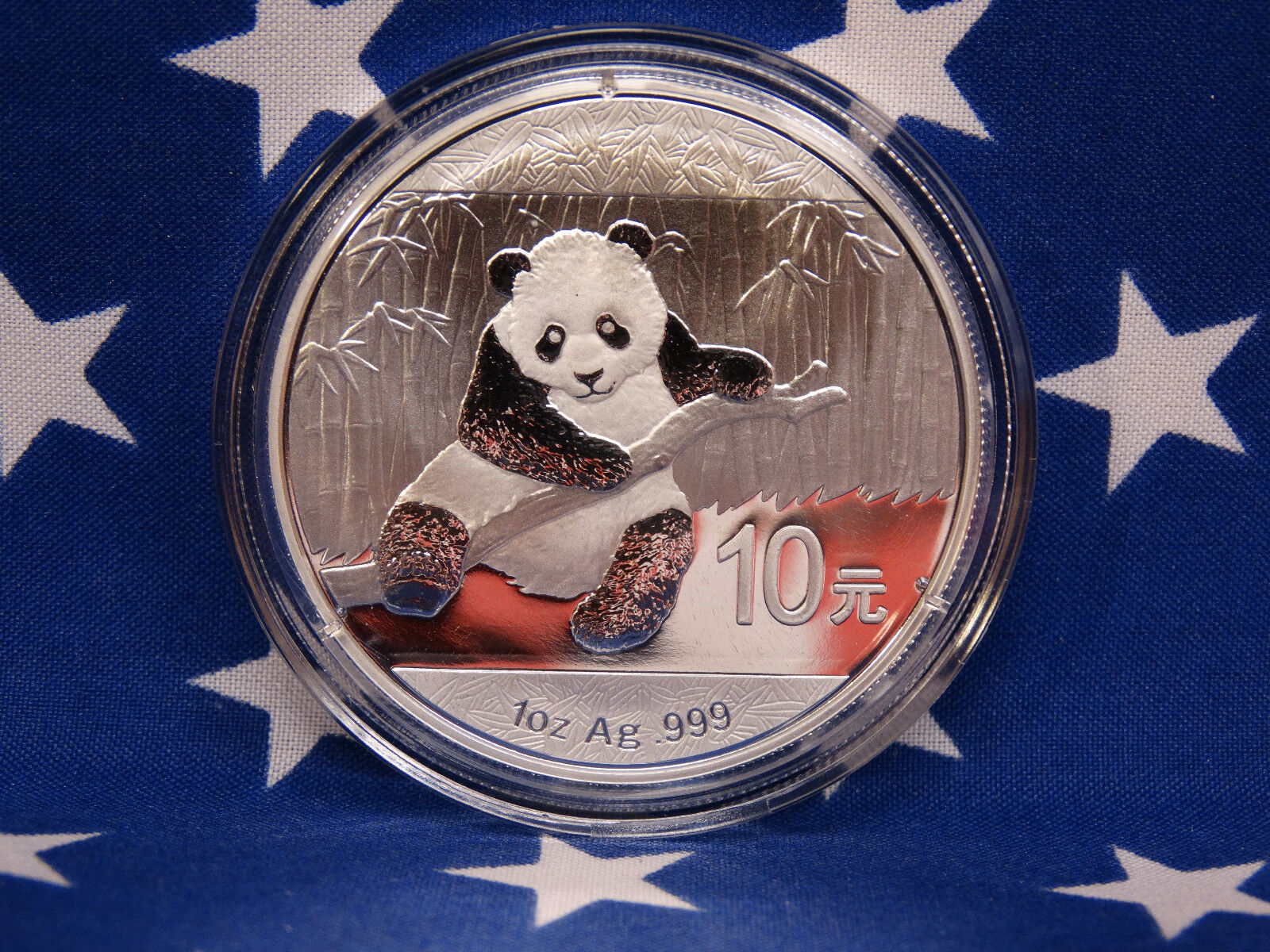 2014 Panda China Mint 1 Oz BUGEM .999 Fine Solid Silver Bullion + Capsule Coin