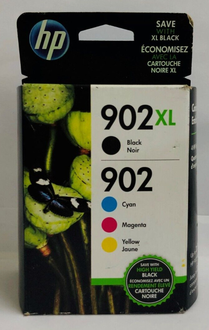 New Genuine HP 902XL 902 Black Color 4PK Ink Cartridges OfficeJet Pro 6954