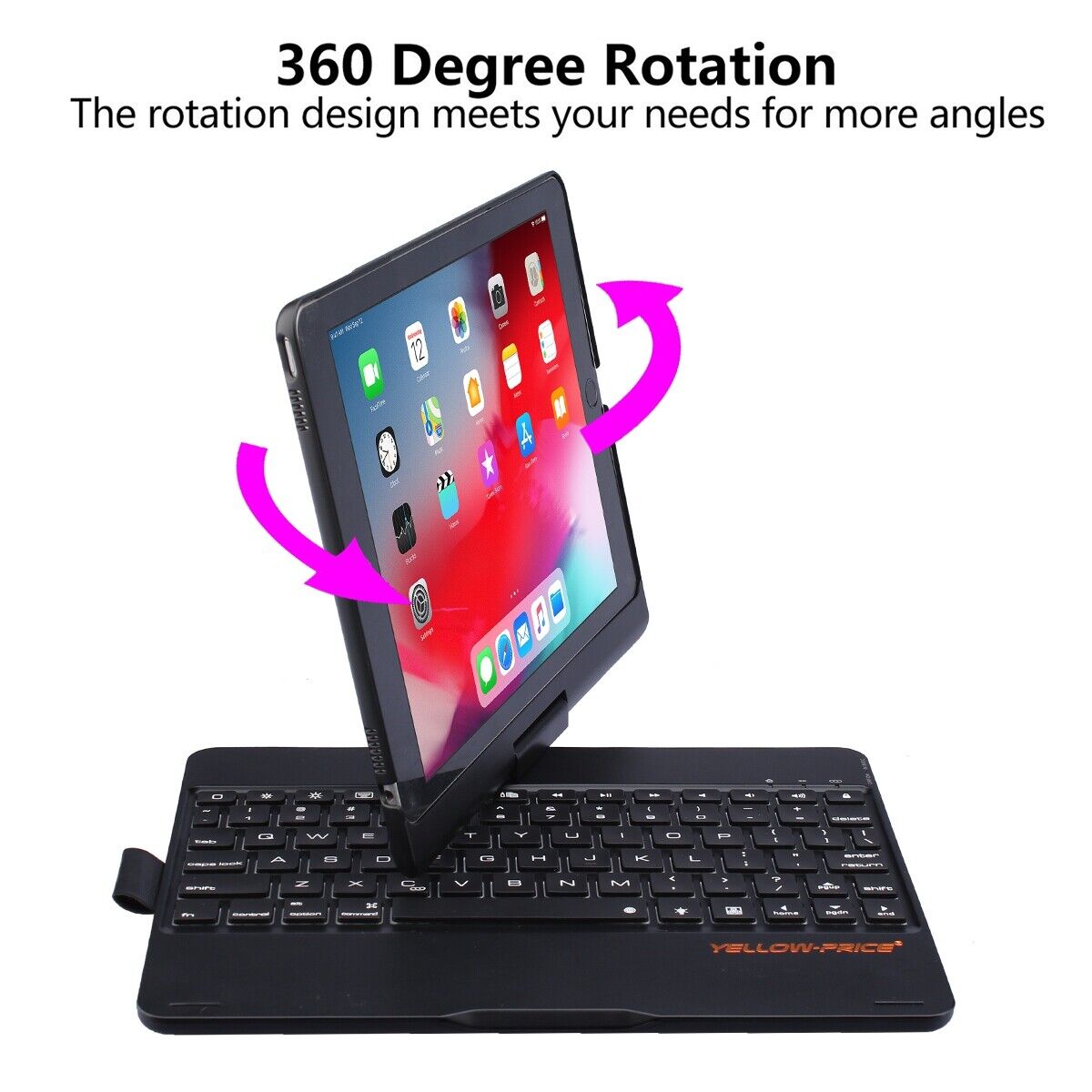 For iPad Pro 12.9inch 5th M1 Gen 4th case keyboard 360 Rotable smart folio cove