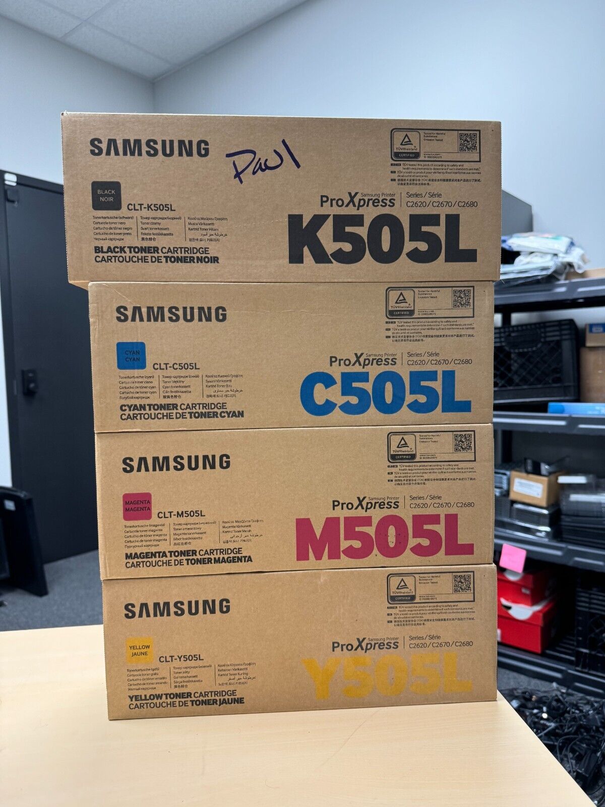 Lot 4 NEW Genuine Samsung K505L CLT-K505L M505L, C505L,Y505L Toner Cartridges