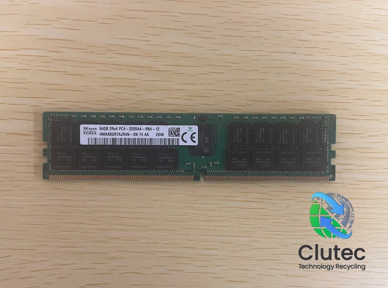 SK Hynix 64GB PC4-3200AA-RB4-12 2Rx4 DDR4 Server Memory HMAA8GR7AJR4N-XN