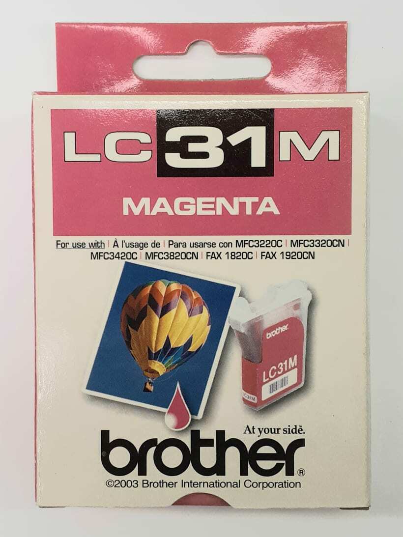 Genuine Brother LC31M Magenta Ink Cartridge -Sealed New Old Stock- Exp. 2006/07