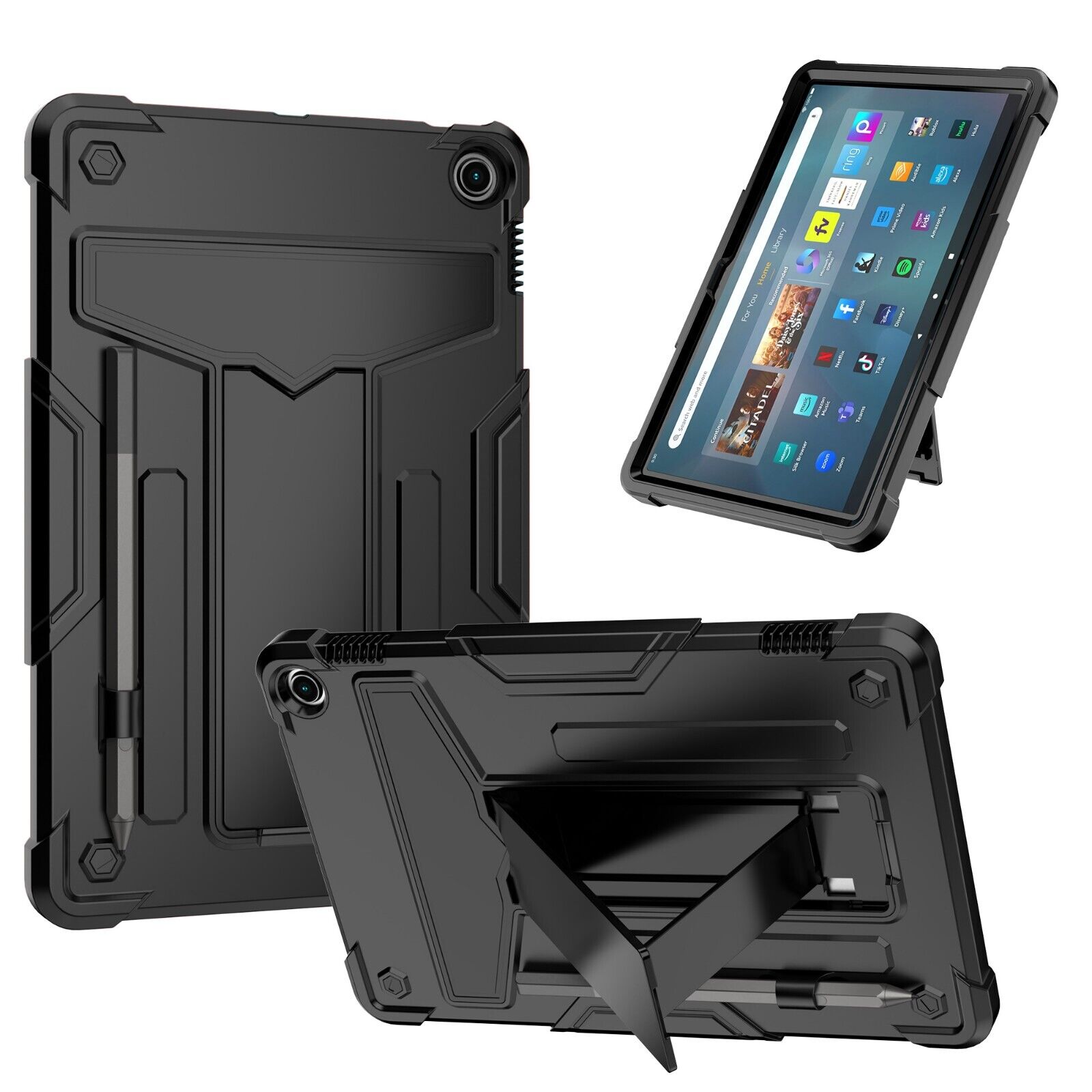 Kickstand Case For Amazon Fire Max 11 Tablet 2023 Full Protective Bumper Cover