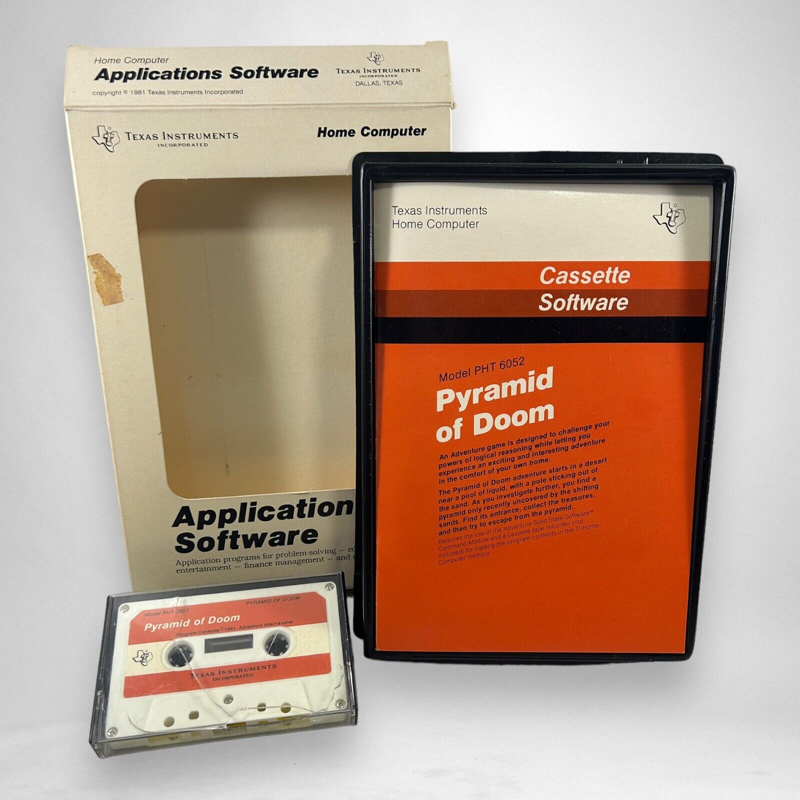 Pyramid Of Doom Texas Instrument Home Computer Applications Cassette Software 