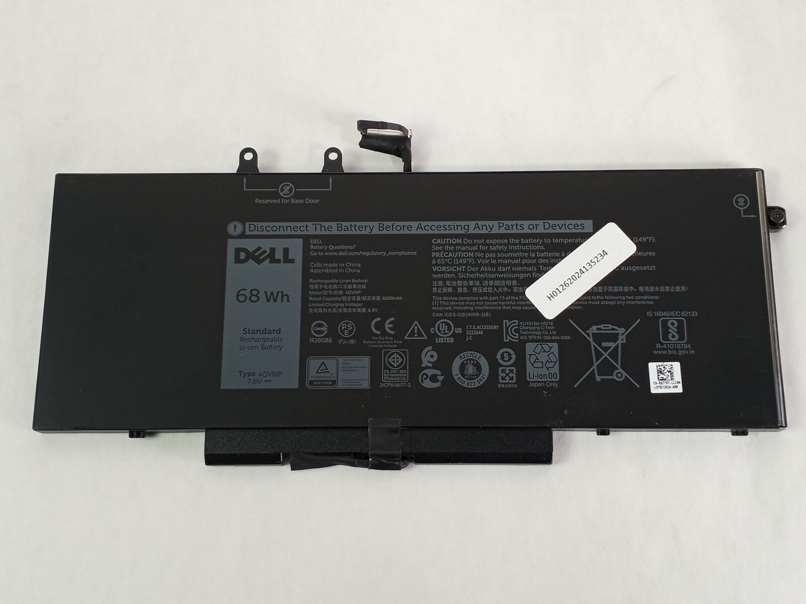 Dell 4GVMP 8500mAh 4 Cell Laptop Battery for Latitude 5400 5500