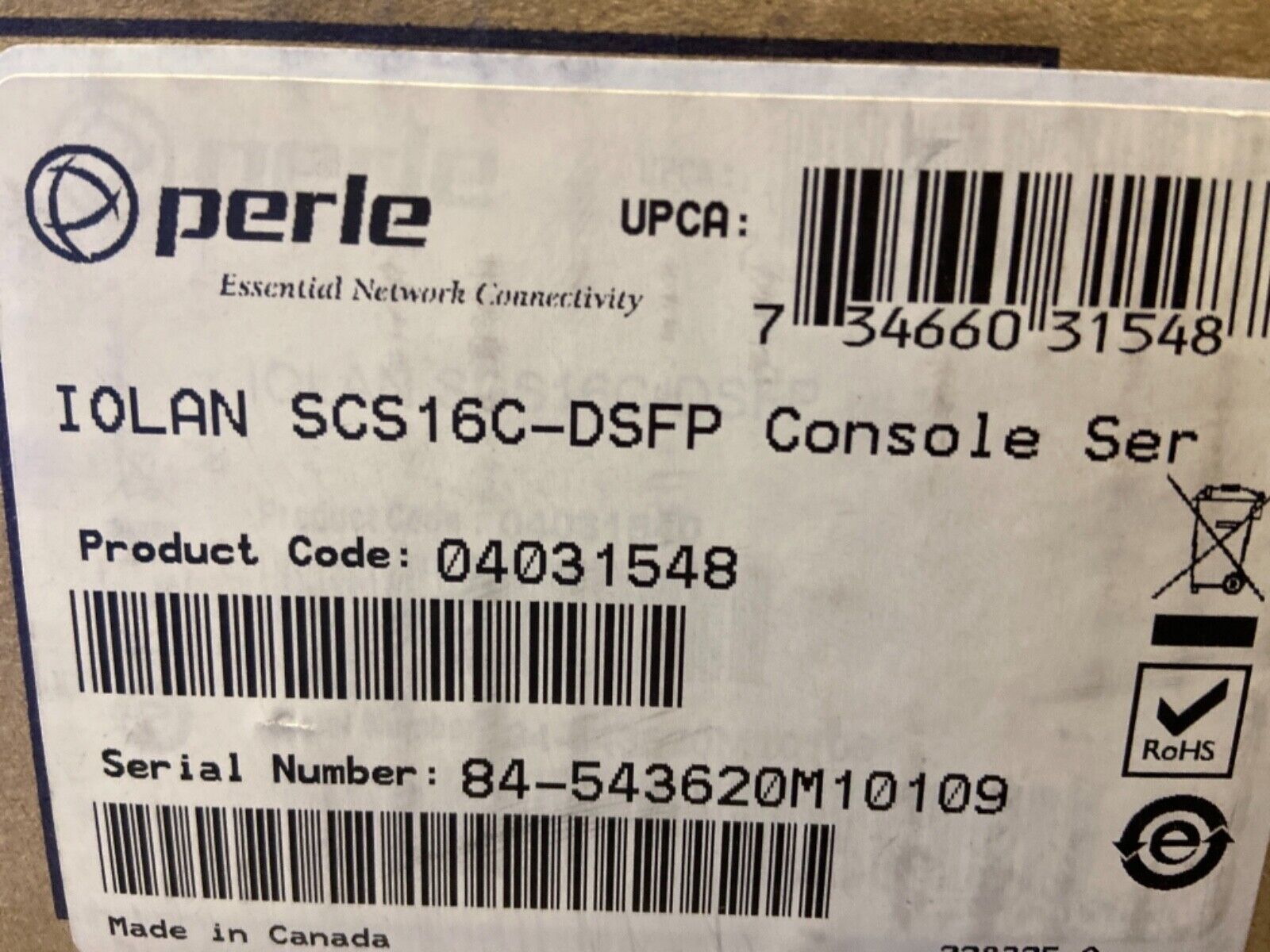 NEW PERLE SYSTEMS IOLAN SCS16C-DSFP CONSOLE SVR 04031548