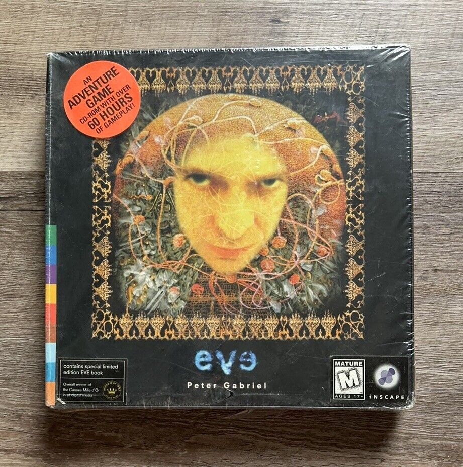 Vintage PETER GABRIEL PC Mac CD ROM + Picture Book Box Set EVE Computer Game NEW