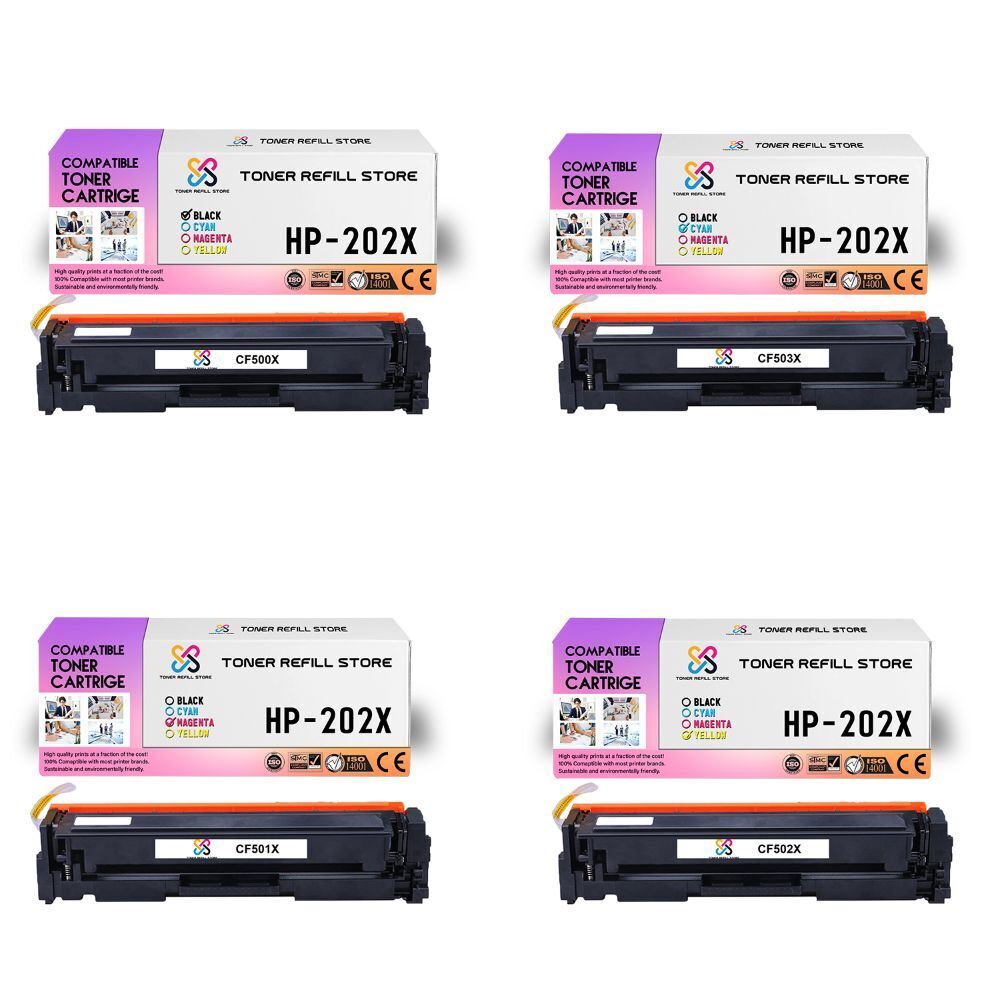 4Pk TRS 202X BCMY HY Compatible for HP LaserJet MFP M280nw Toner Cartridge