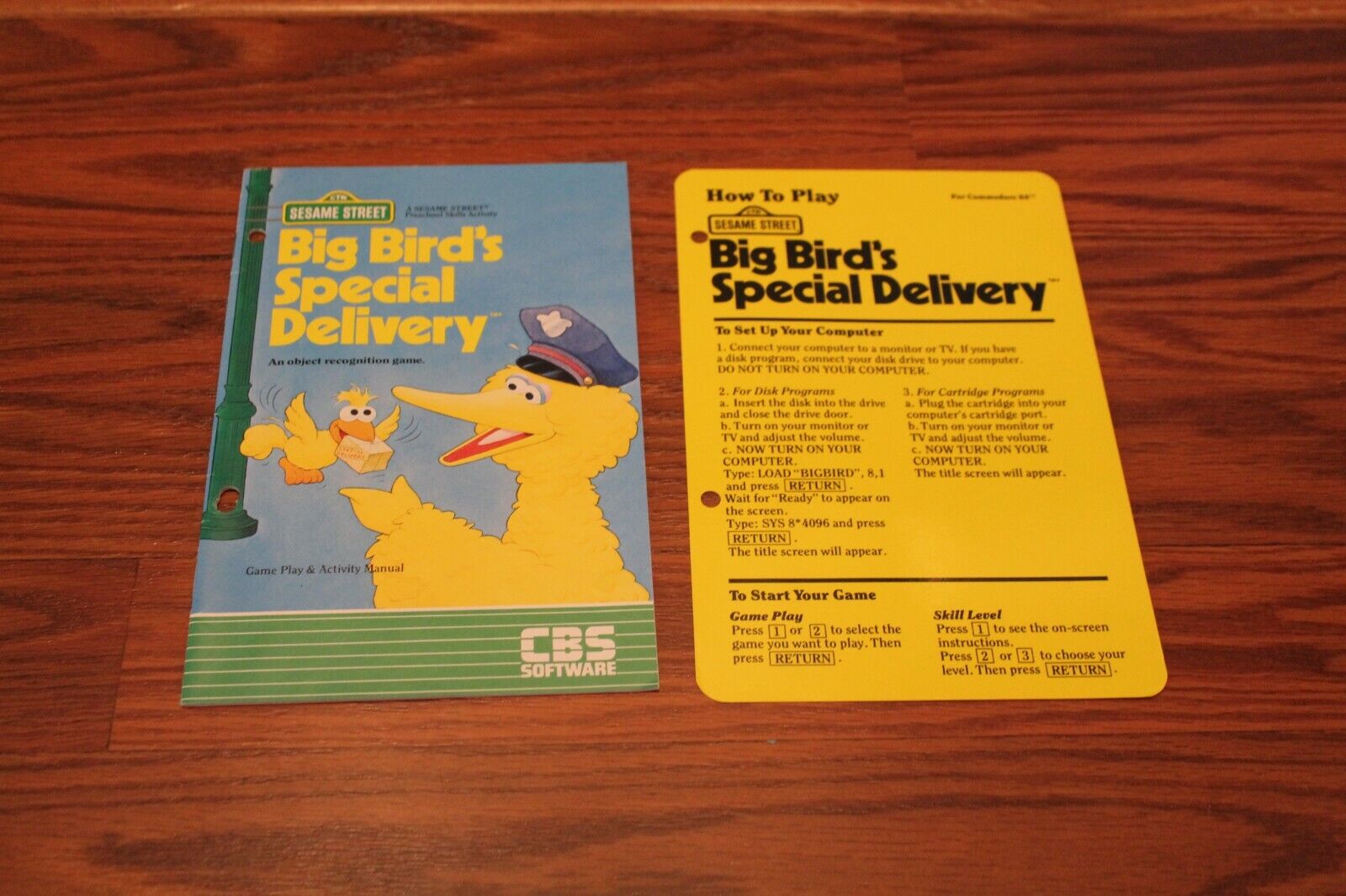 Big Bird's Special Delivery Commodore 64 Manual 
