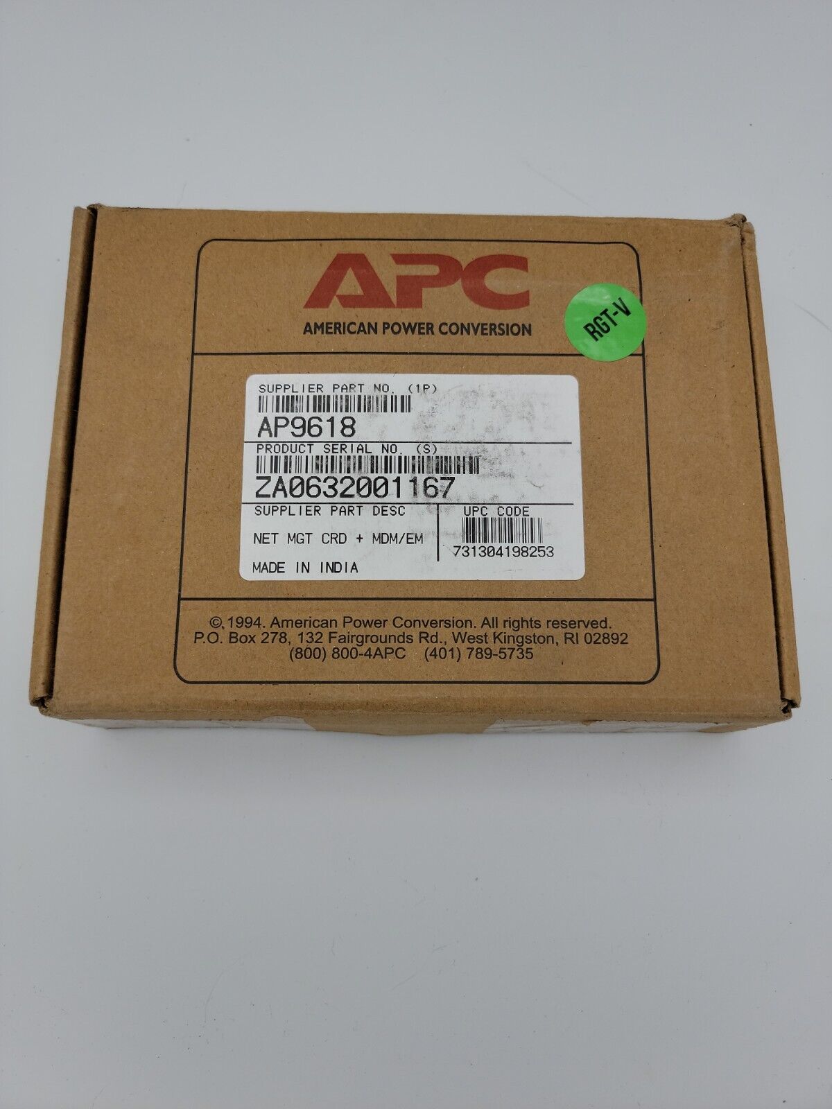 APC AP9618 UPS Network Management Card, New Open Box