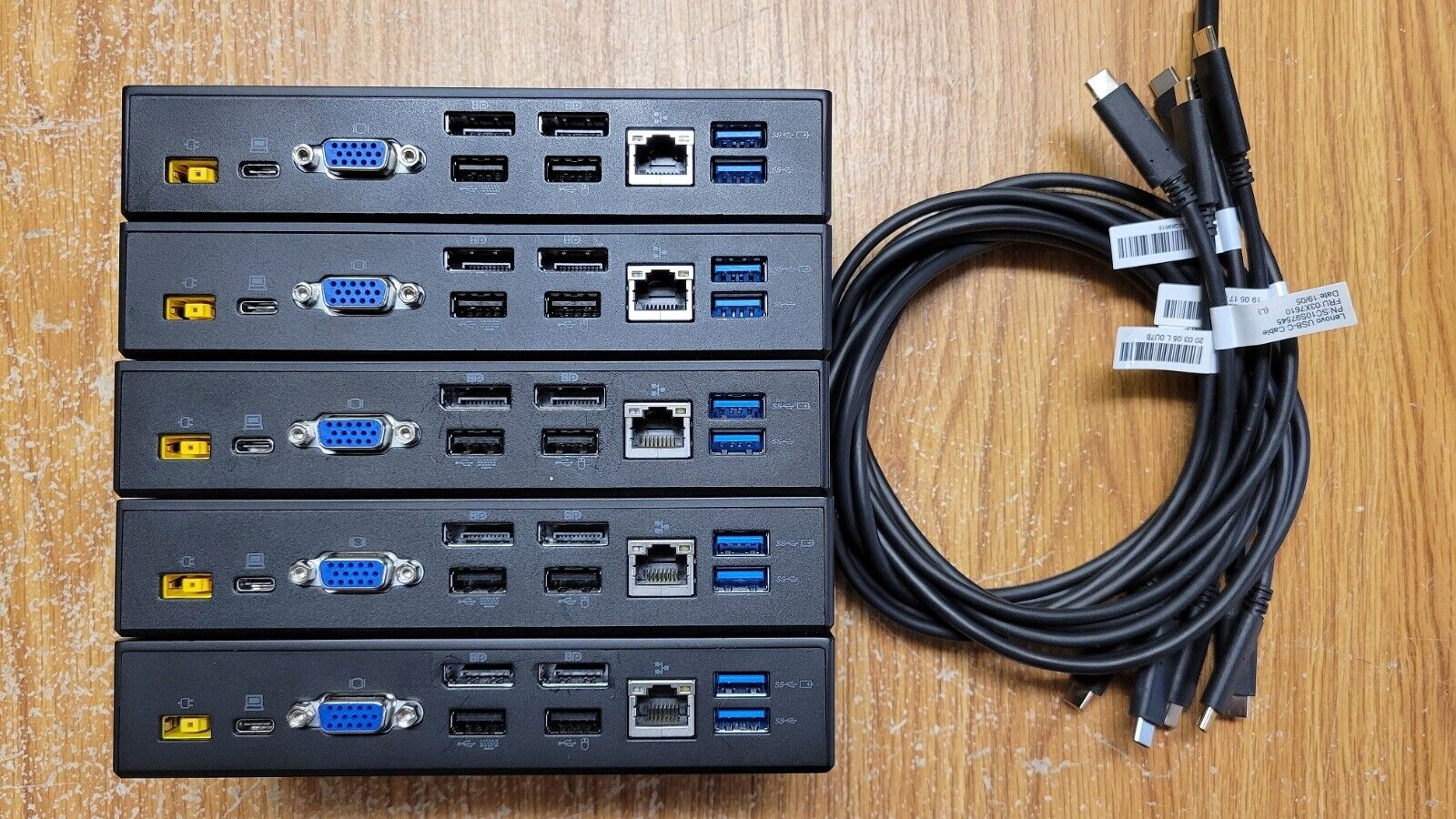 Lot of 5 - Lenovo ThinkPad USB-C Dock 40A90090US DK1633 40A9 - No AC Adapters