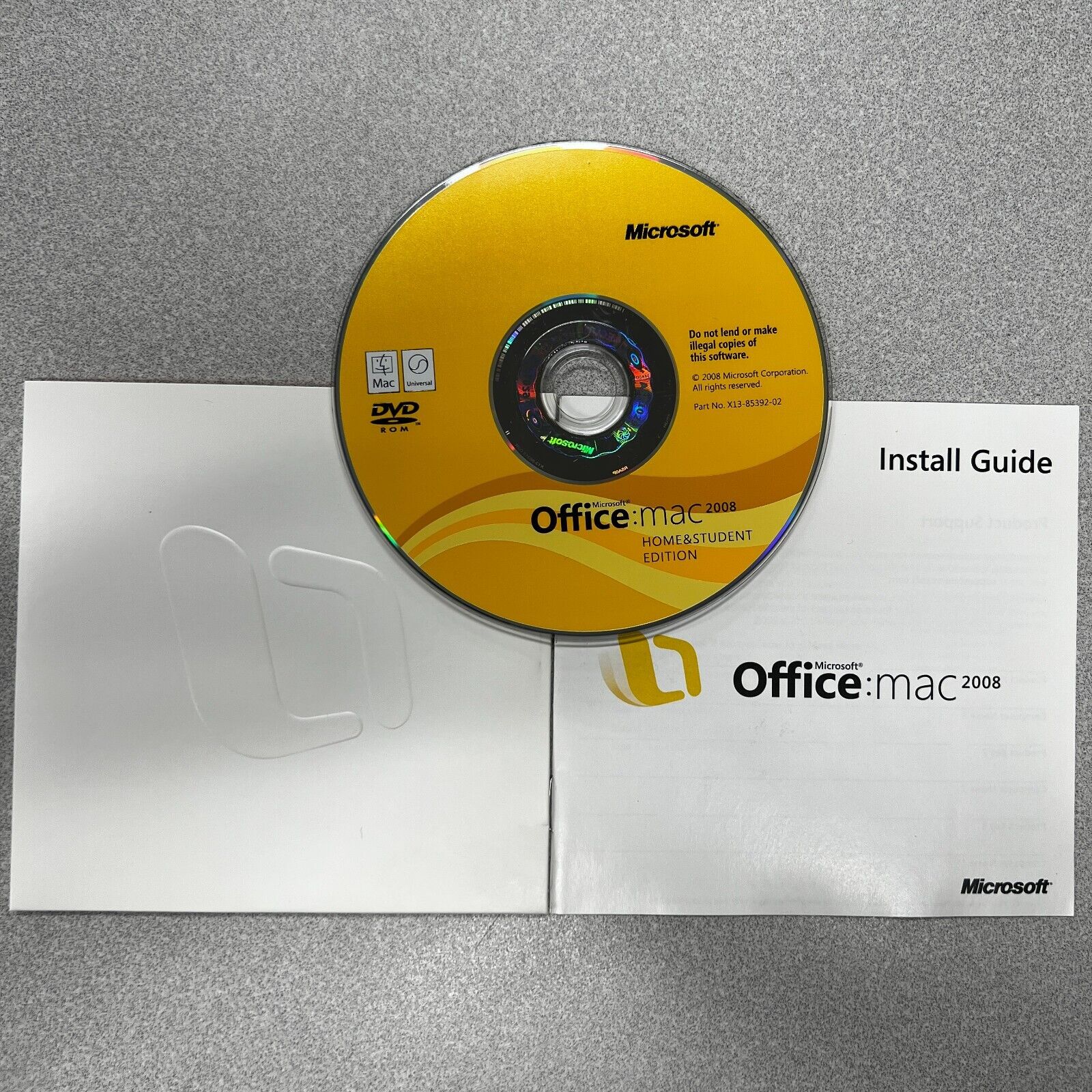 Microsoft Office 2008 Home and Student Edition for Mac Disc Only + Product Key