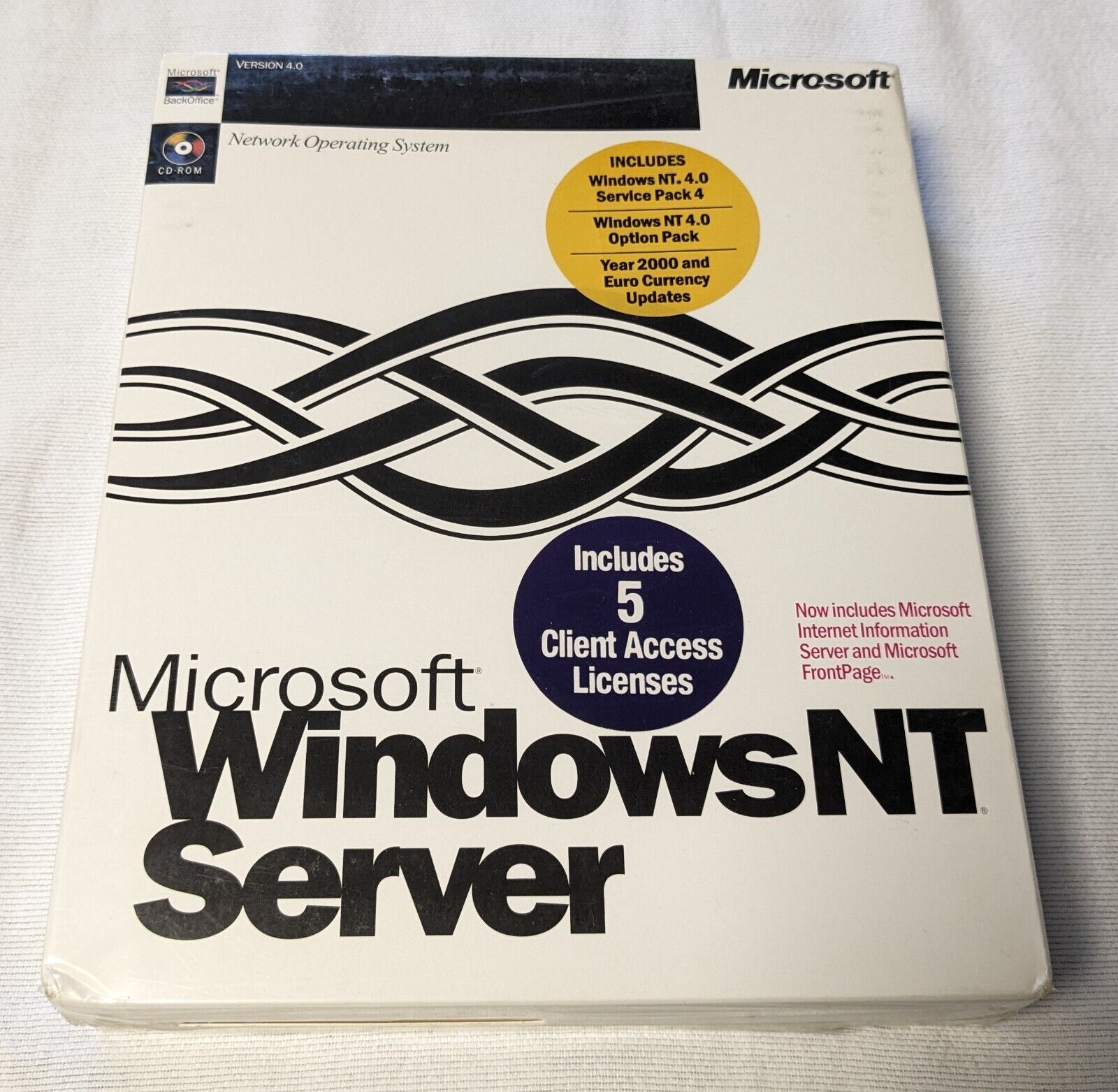 Microsoft Windows NT 4.0 Server Box Set, Factory Sealed NIB, New, Unused, 5-User