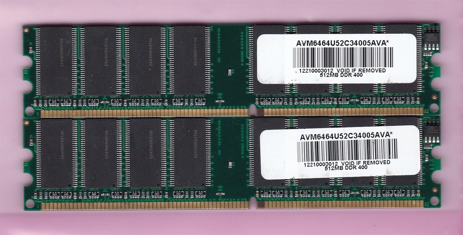 1GB 2x512MB PC3200 AVANT DDR-400 AVM6464U52C34005AVA* Desktop Memory Kit DDR1