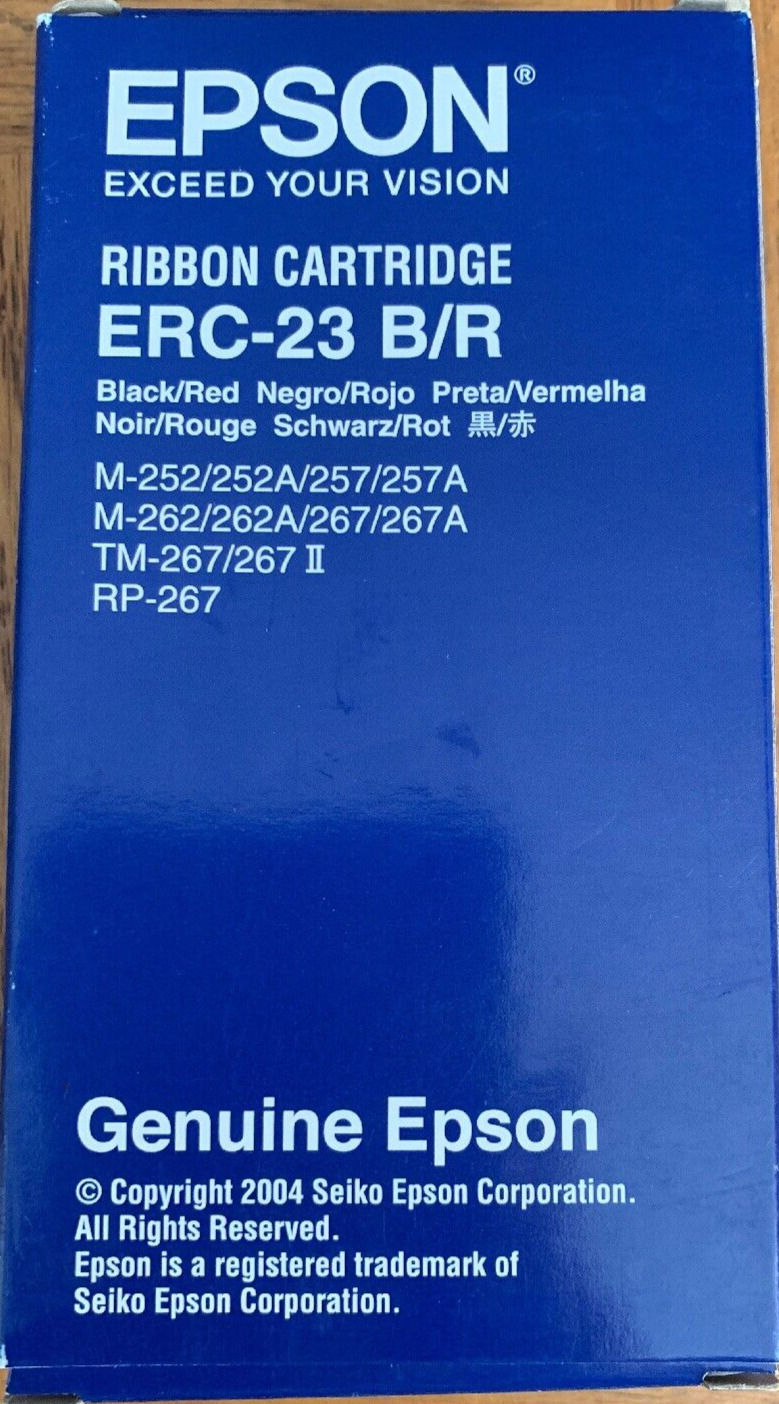 Epson ERC-23 B/R Ribbon Cartridge-Black/Red-Brand New-SHIPS N 24 HOURS