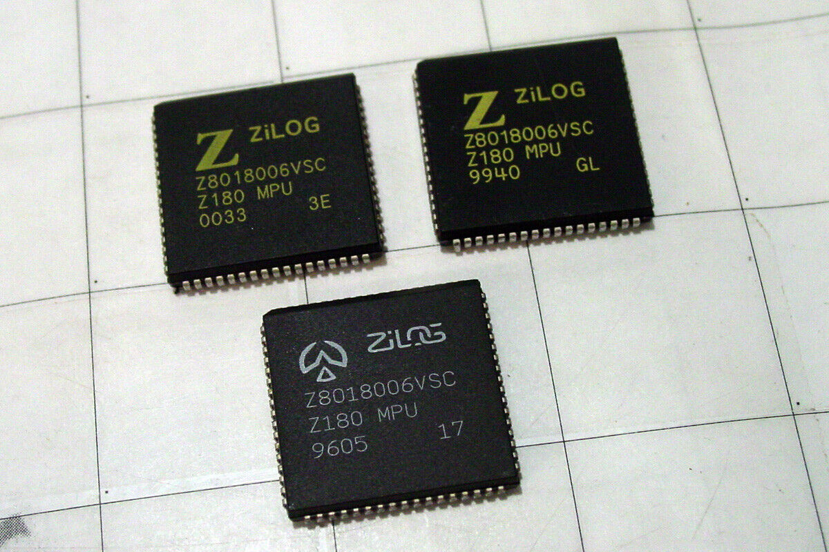 LOT 3x vintage ZILOG chips Z180 cpu ic processor chip set Z8018006VSC matched