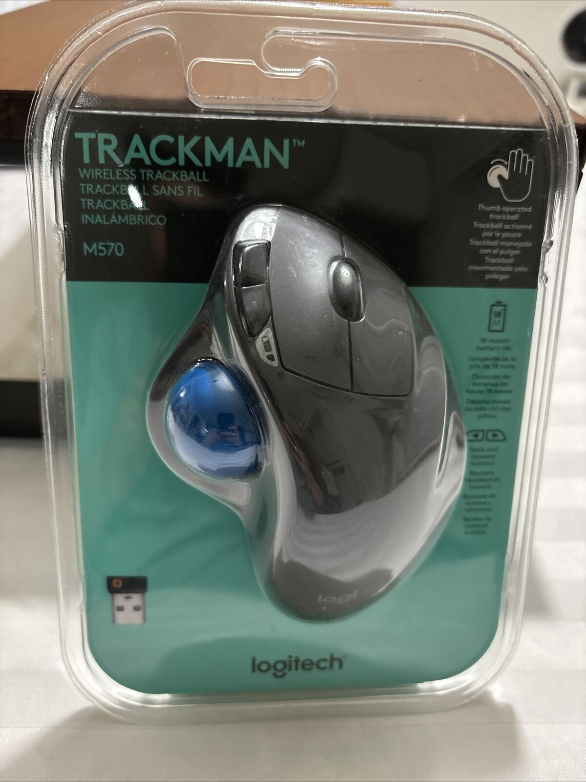 Logitech M570 Wireless Trackball ( Sealed Factory Brand Package )