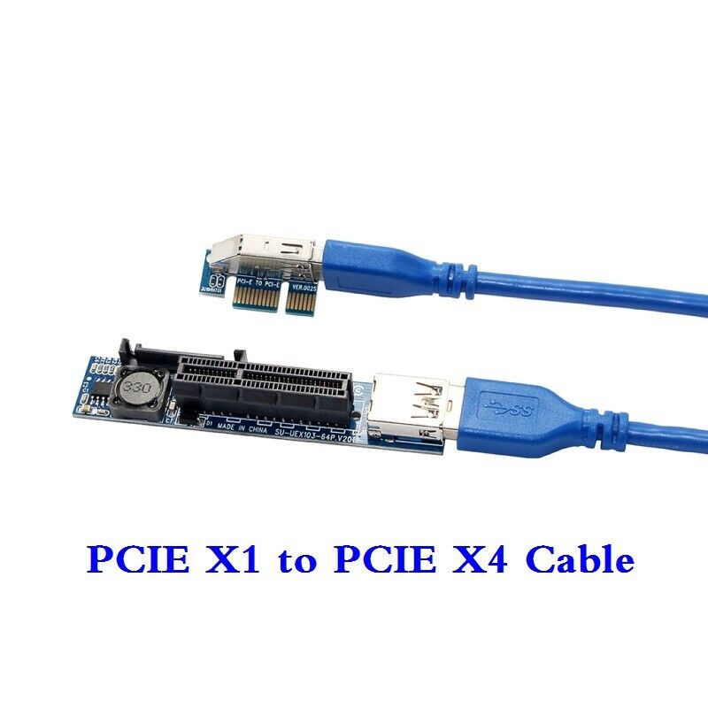 New PCI Express PCIE X1 to X4 extension cord riser card expansion cable