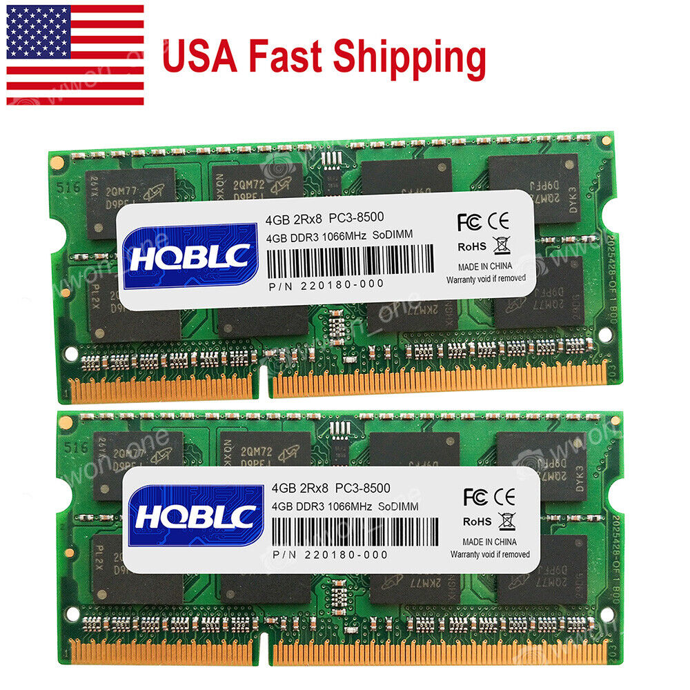 USA 8GB 2x4GB PC3-8500 DDR3 1066MHz Memory for MacBook Pro Mid-2010 13Inch A1278