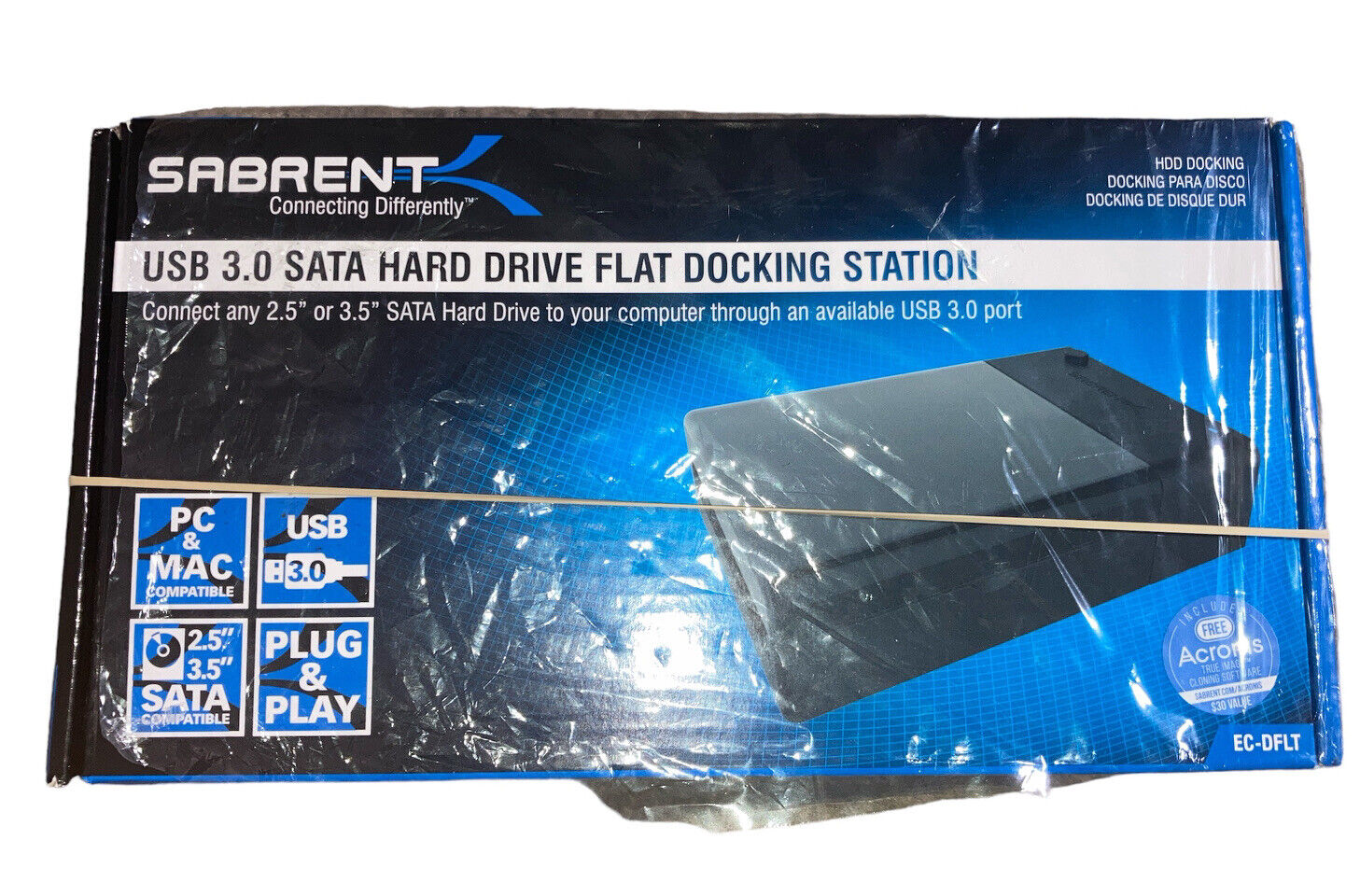 Sabrent EC-DFLT USB 3.0 to SATA External Hard Drive Lay-Flat Docking Station