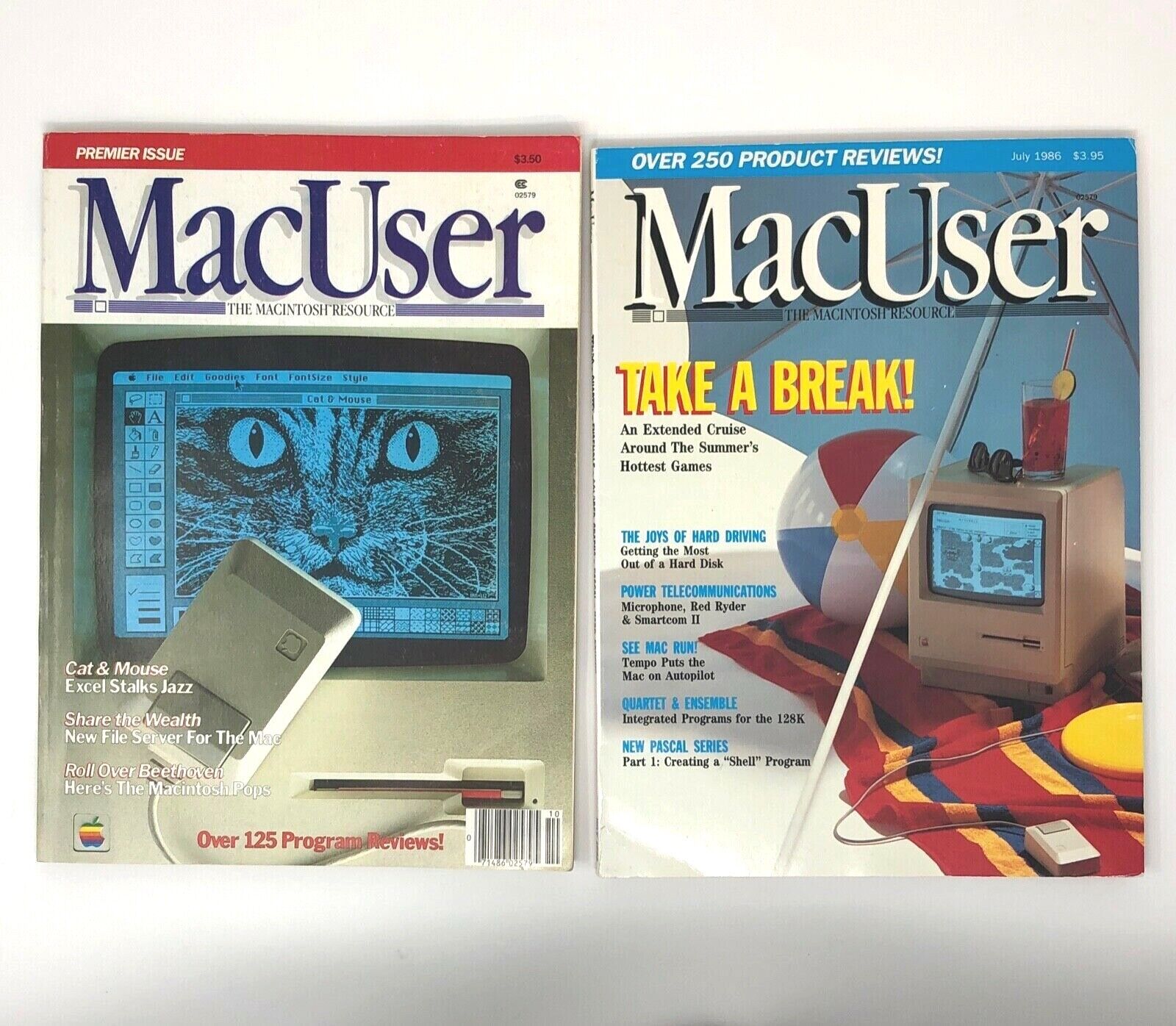 MacUser Magazine **October 1985 Premier Issue** + July 1986 Issue *RARE FIND*