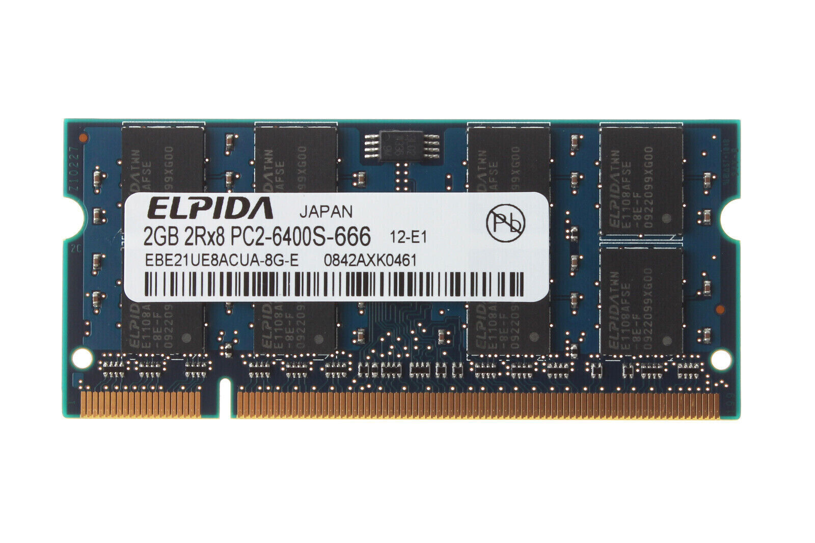ELPIDA 2GB 2RX8 PC2-6400S-666 Laptop Ram Memory
