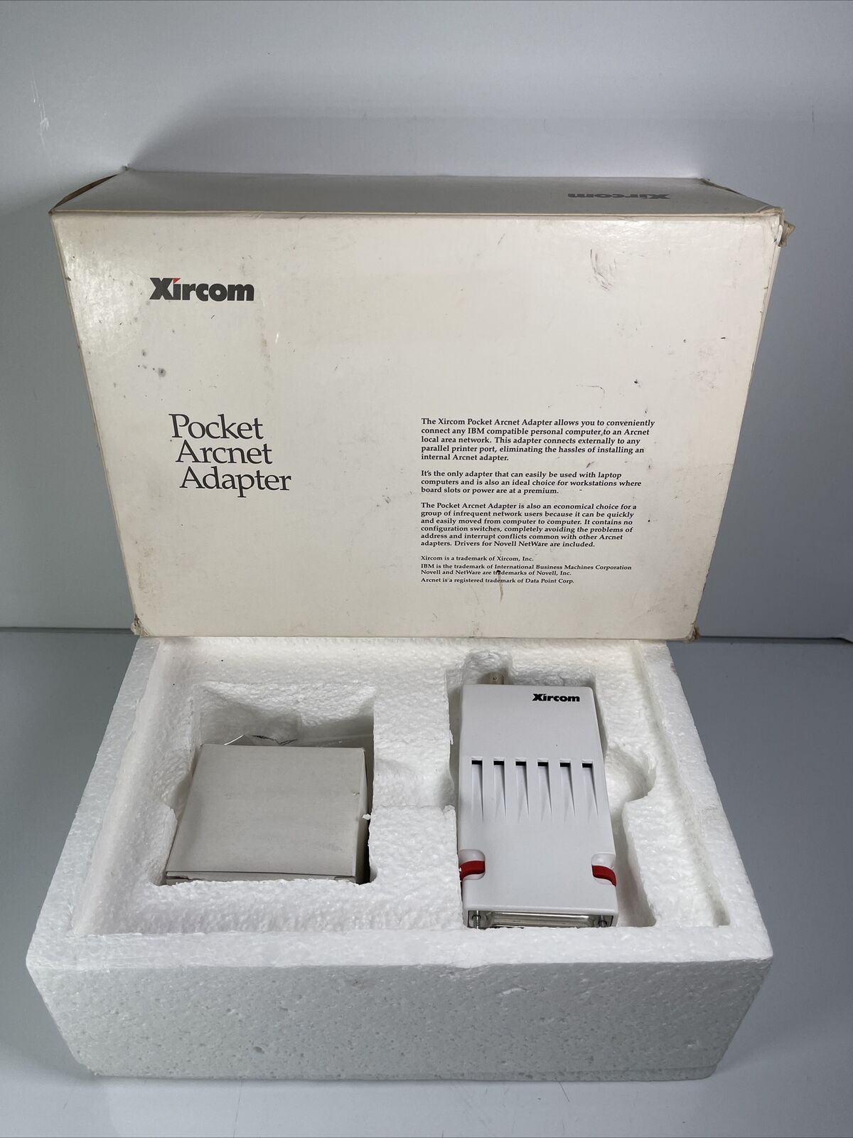 Xircom Pocket Arcnet Adapter PA02B6-8K Vintage Open Box Network Computer Manual