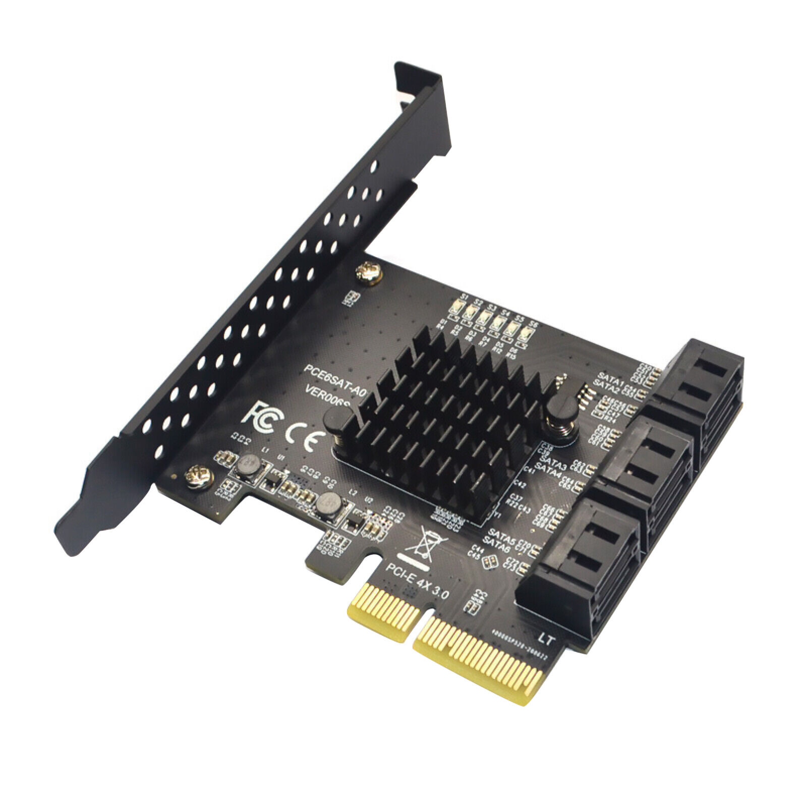 6 Port PCI-E Expansion Card Board Adapter PCI-E x4x8x16 6G SATA3.0 For ASMedia s