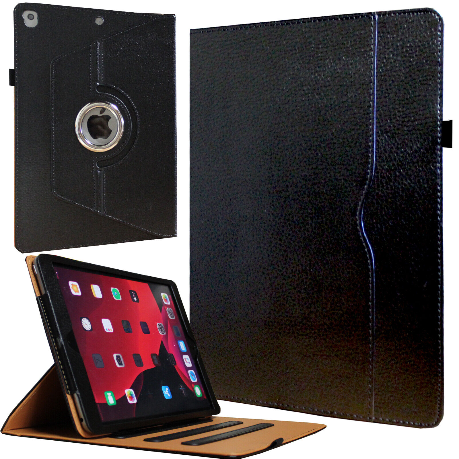 360 Rotating Smart Case Magnetic Cover with Pocket Pen Holder for Old &New iPad 