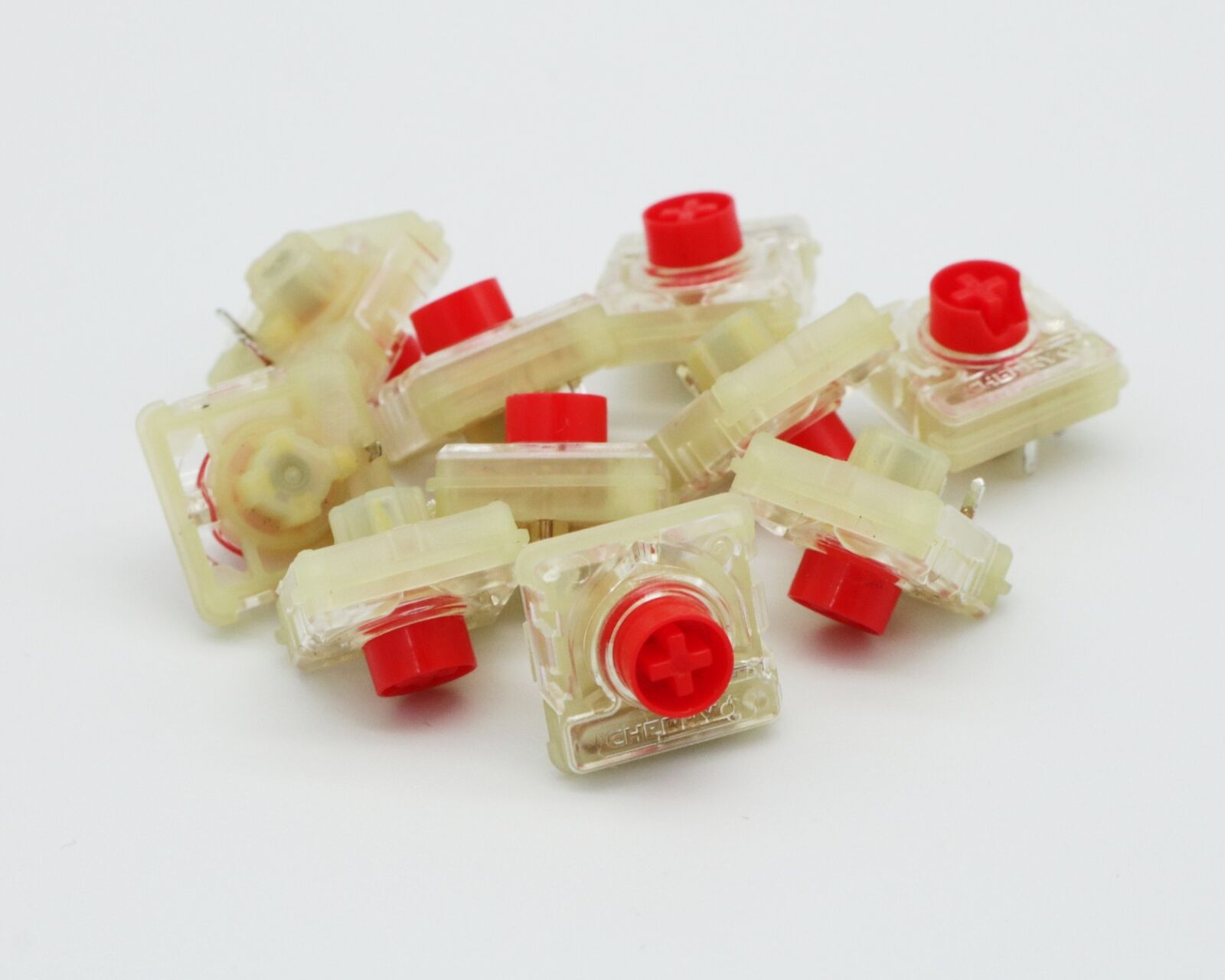 10pcs Cherry MX Low Profile RGB Red Switches Used