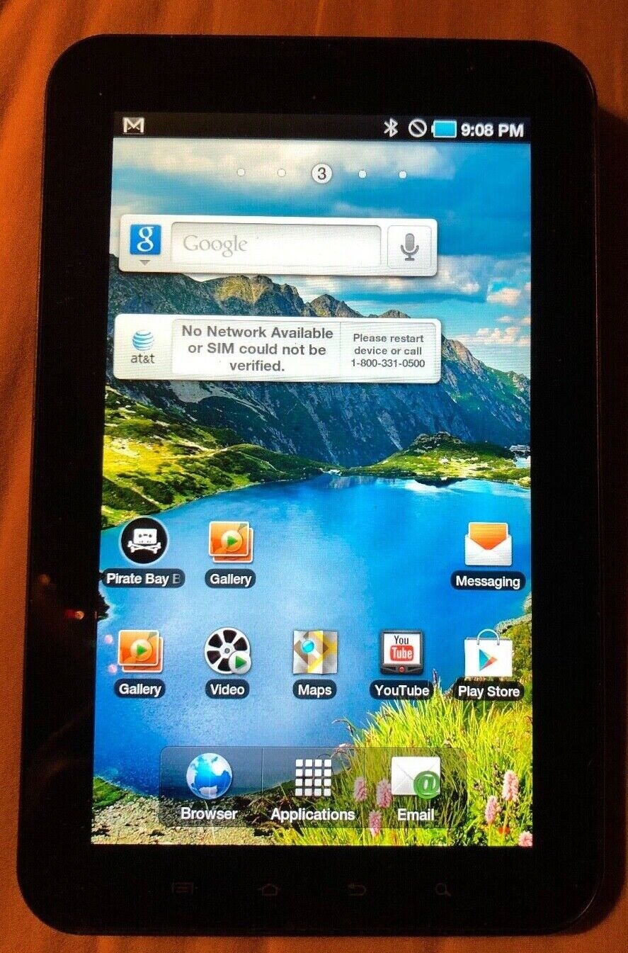 Samsung Galaxy Tab SGH-I987 16GB, Wi-Fi + 3G (AT&T), 7in - Black Vintage 