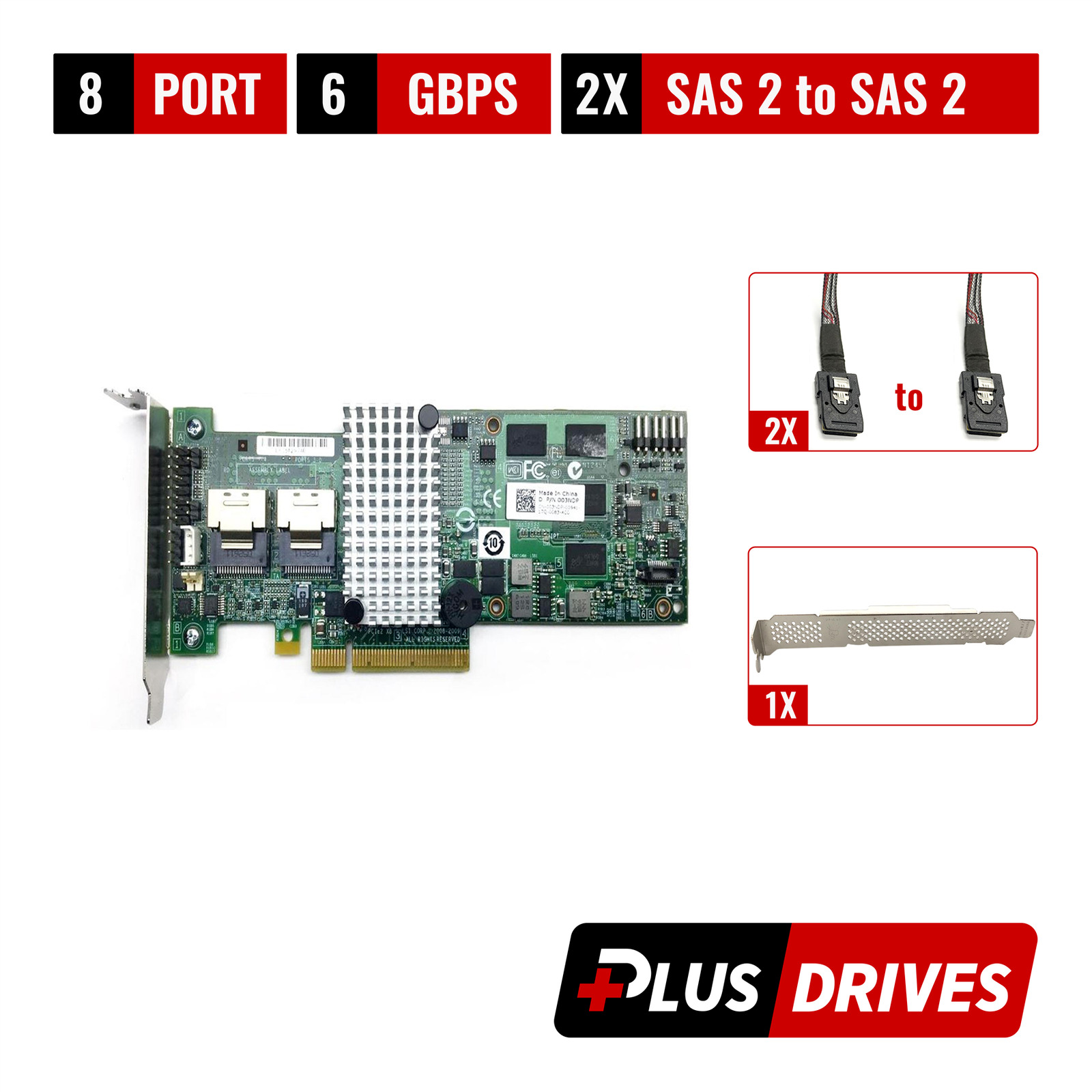 LSI 9260-8i 8 Port 6Gbps SAS/SATA PCIe 2.0 RAID Card w/ 2x SAS2 to SAS2 Cable