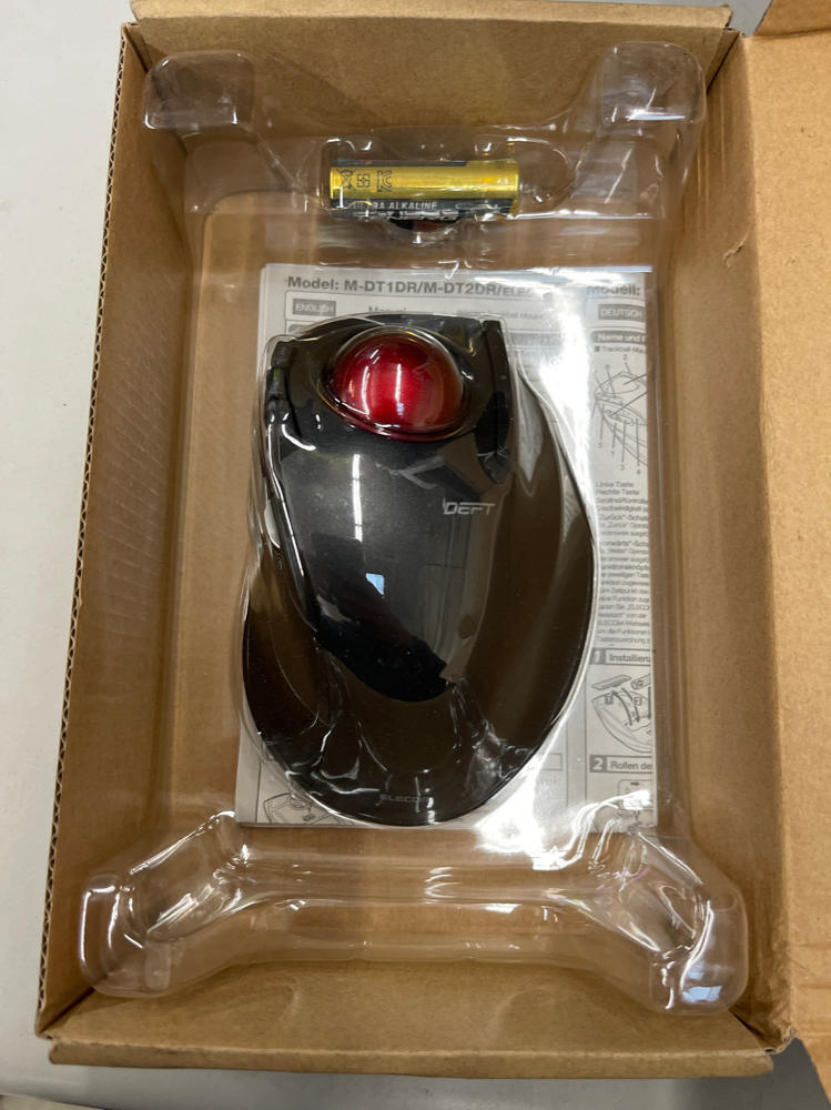 Elecom Deft Trackball Wired Mouse M-DT2URBK Finger Control 8-Button Function