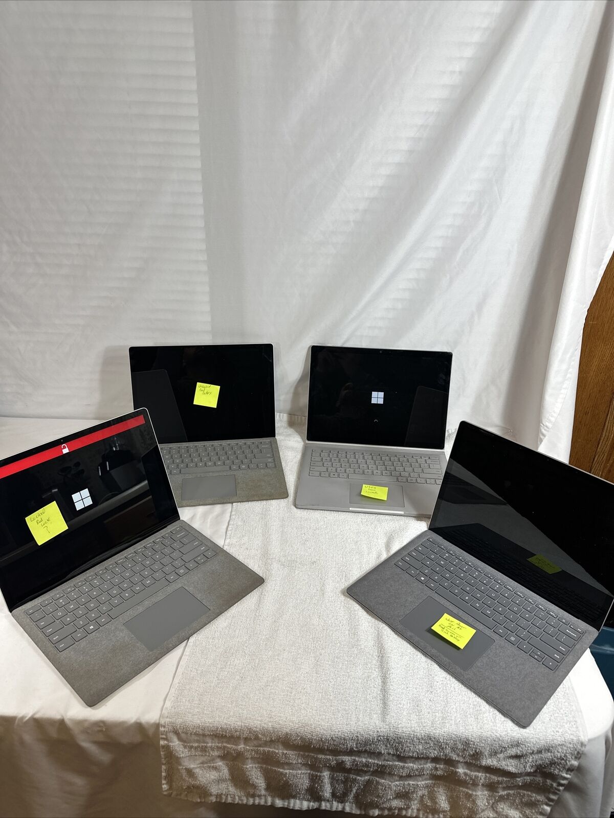 MICROSOFT SURFACE LAPTOP - LOT OF 4 - SOLD AS IS / FOR PARTS FAST 