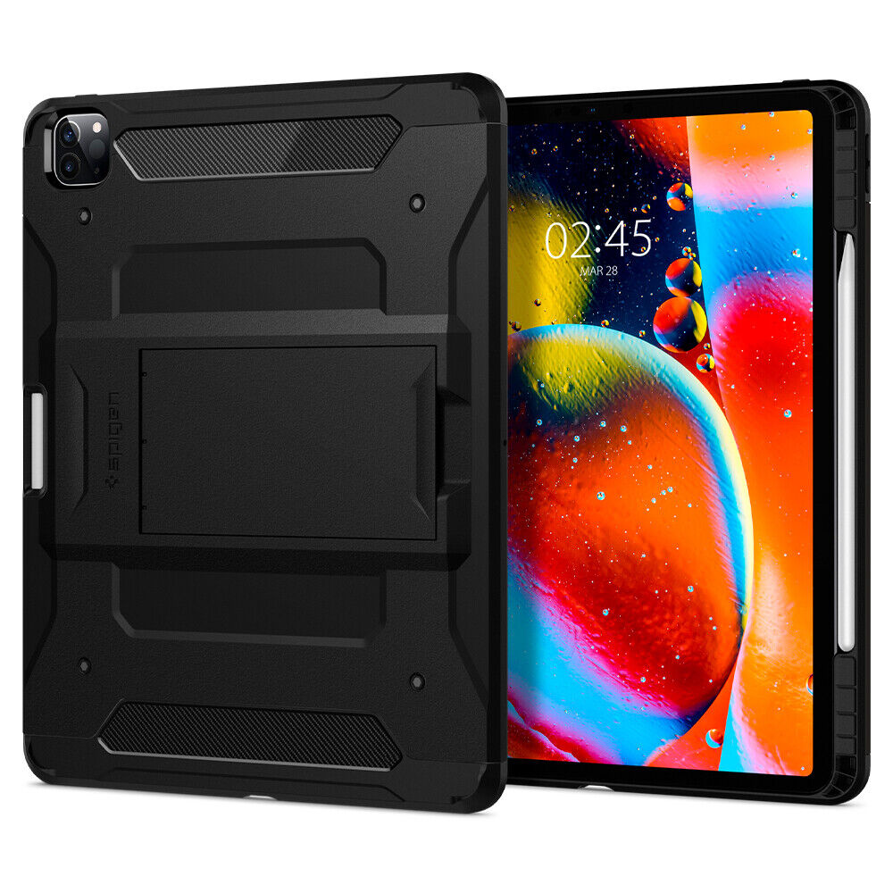 iPad Pro 11in 12.9in 2021 Case | Spigen [Tough Armor Pro] Shockproof Slim Cover