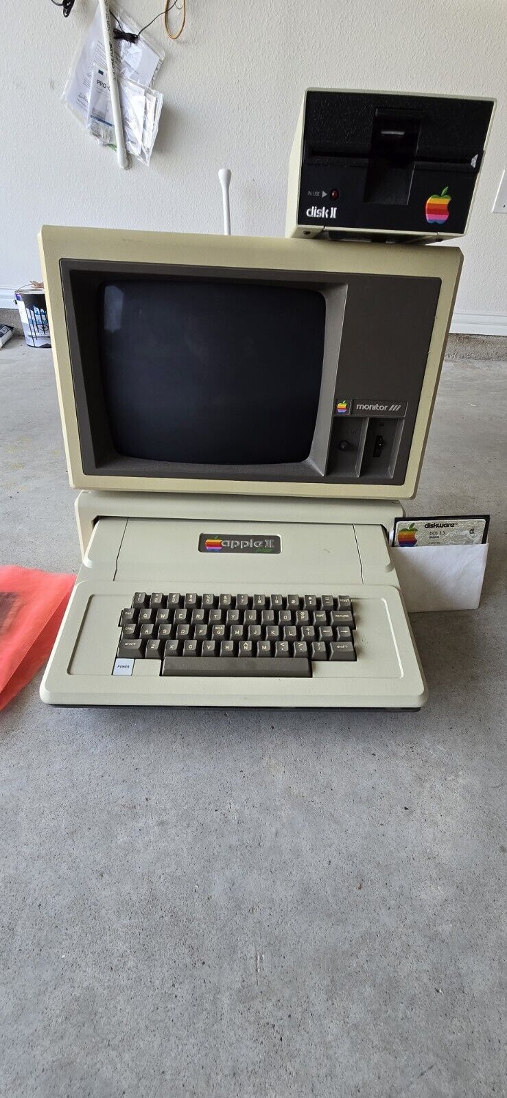 Vintage Apple II Plus with Monitor III, Expansion Cards And Drive