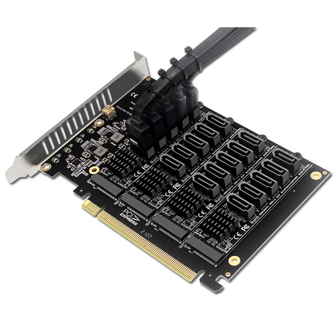 PCI-E Express 4.0 X16  M.2  NVME RAID Array Expansion to 20port SSD adapter Card