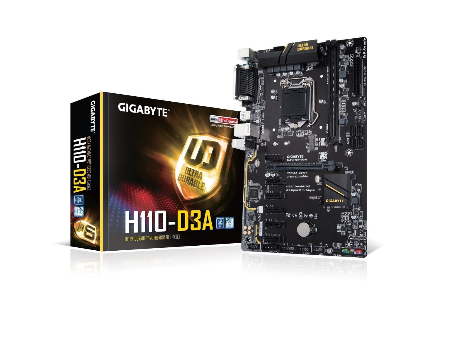 Gigabyte GA-H110-D3A LGA1151/Intel H110/Cryptocurrency Mining 2xDDR4 Motherboard