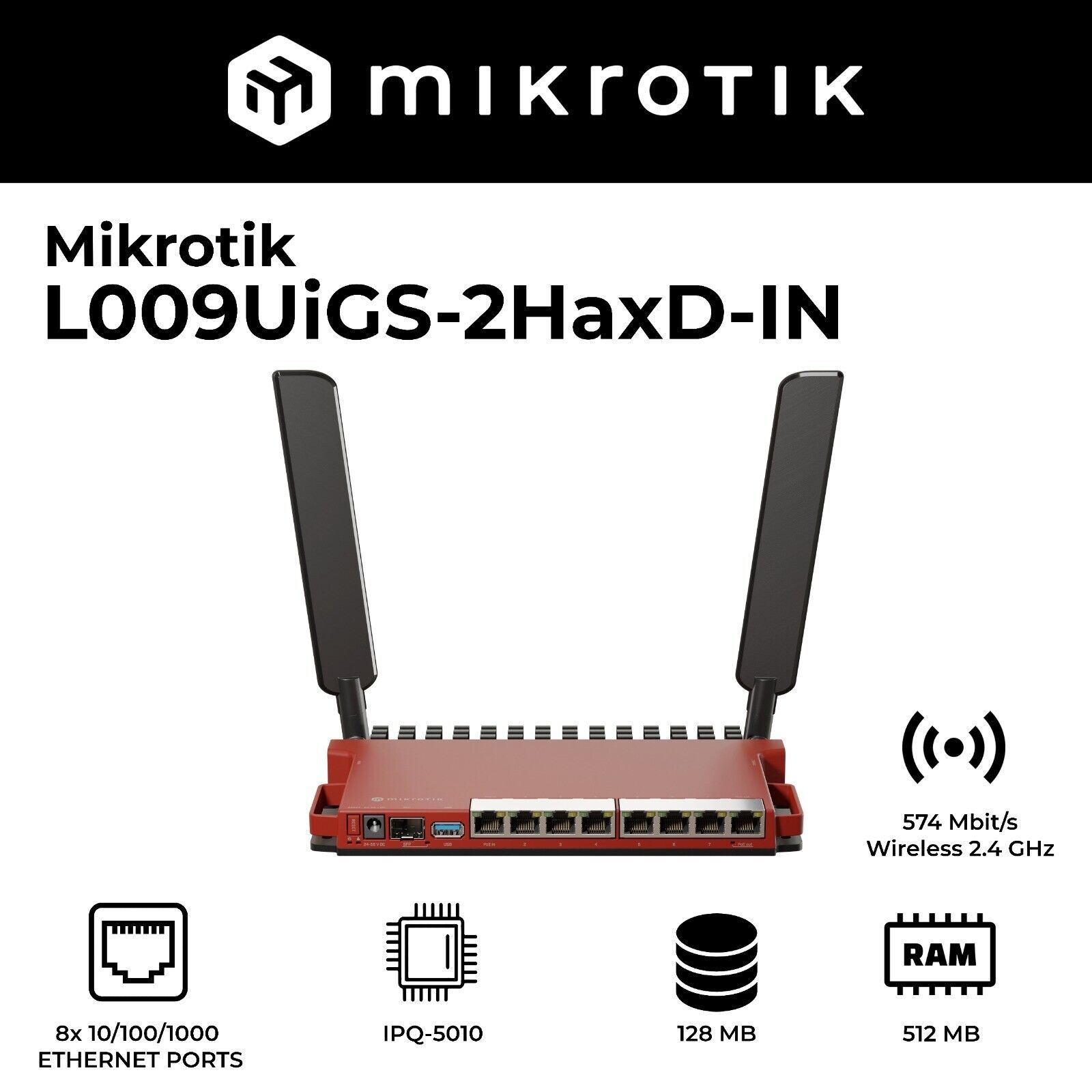 Mikrotik L009UiGS-2HaxD-IN 4x faster router than RB2011, modern ARM CPU