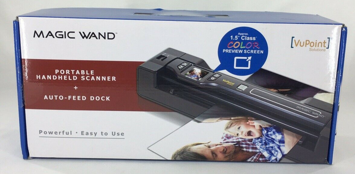 VuPoint Magic Wand Handheld Portable Scanner+Auto Feed Dock PDSDK-ST470R-VP EUC