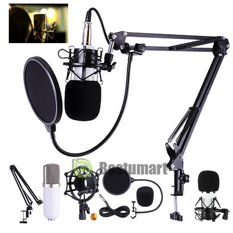 Professional Studio Condenser Microphone Kit Recording Broadcasting Shock Mount