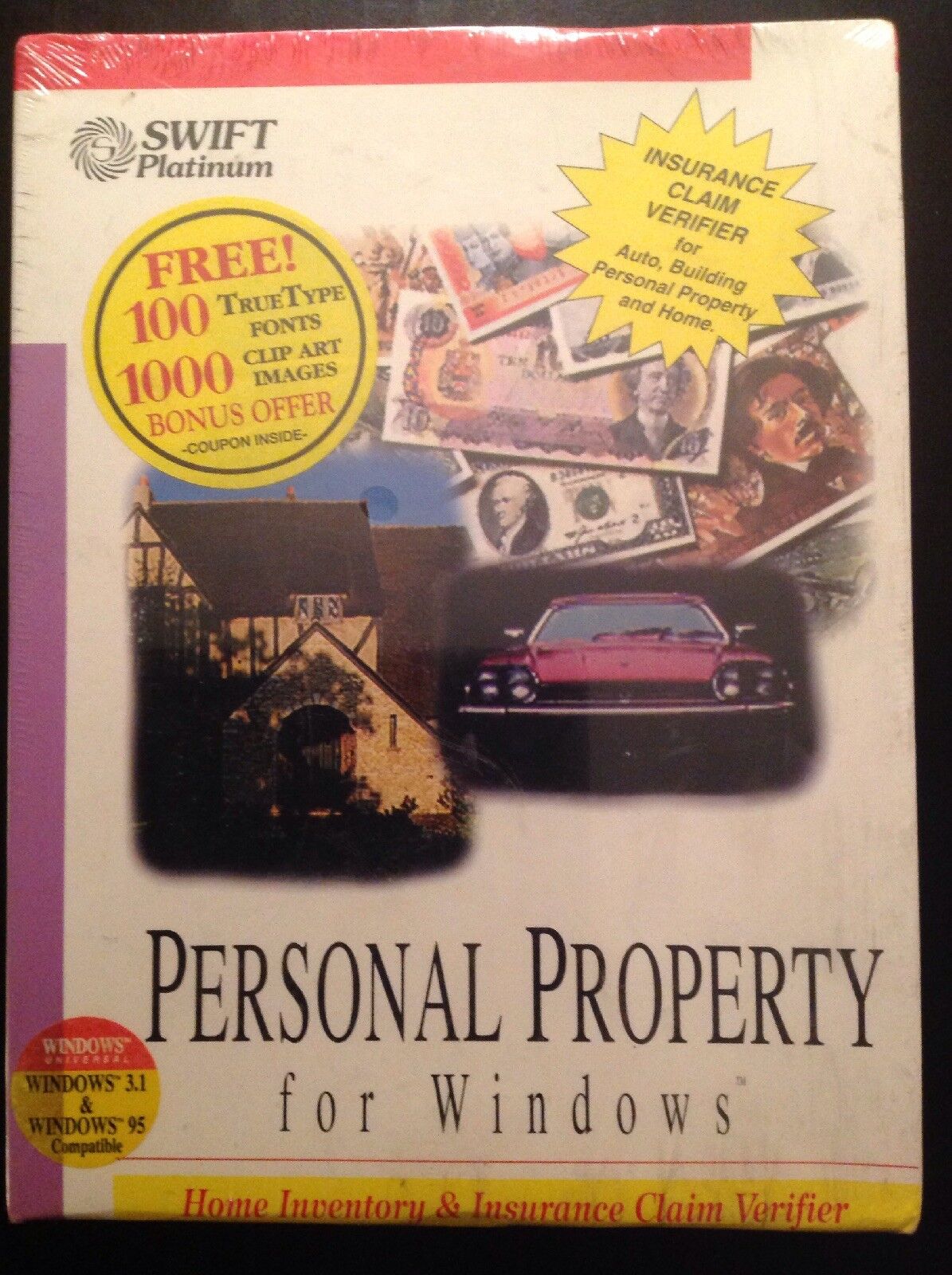 VINTAGE 1994 SWIFT PLATINUM PERSONAL PROPERTY FOR WINDOWS 95 HOME INVENTORY