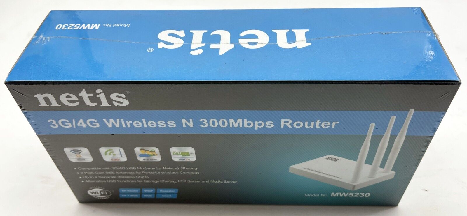Netis MW5230 Wireless N 300Mbps Router with 3G/4G USB Modems MIMO 5dBi Antennas
